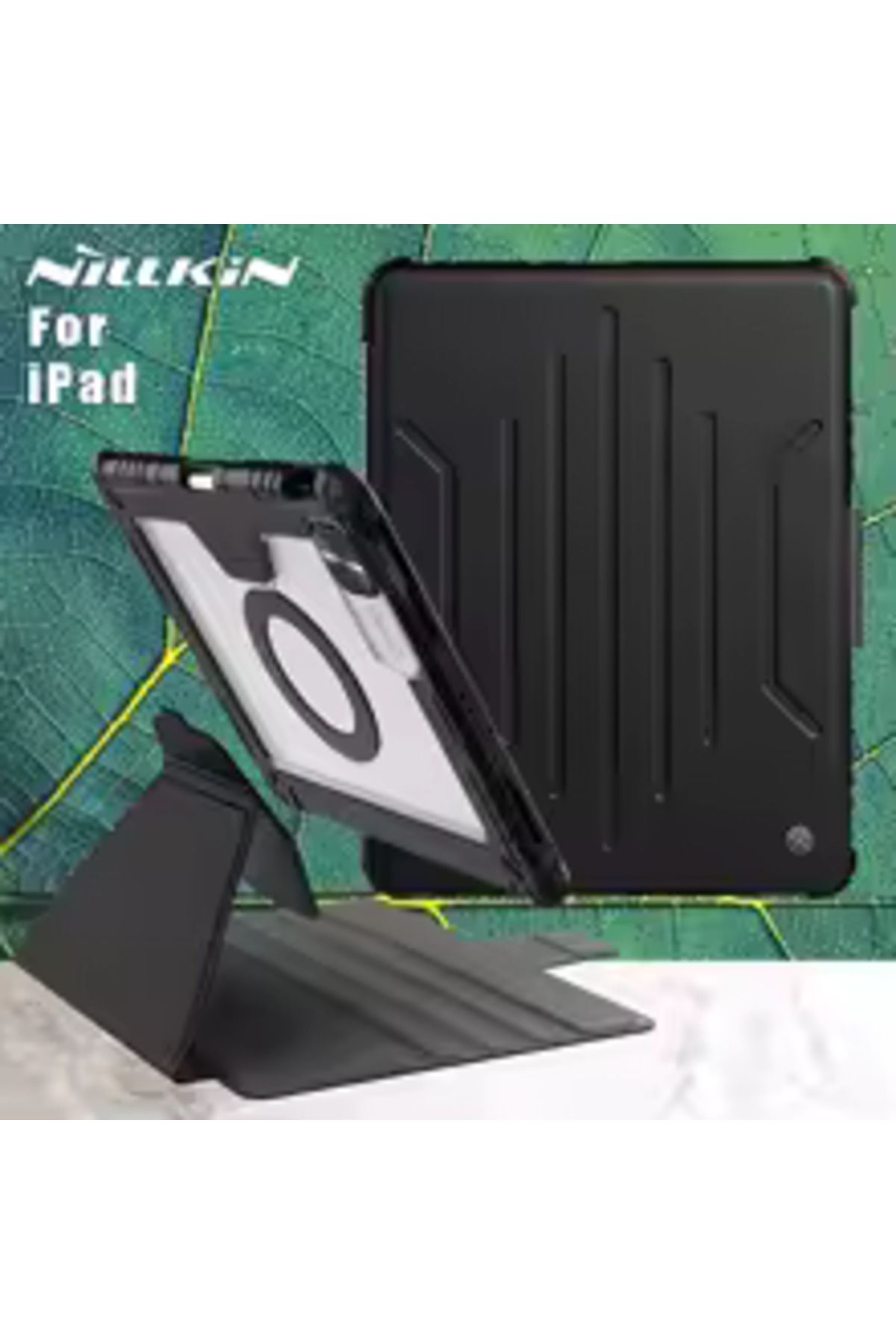 Cisteen NİLLKİN Apple İpad Air 11inç M2/m3 Air 4/5.nesil 10.9 Kalemlikli Standlı DüşmeyeDayanıklı Kılıf