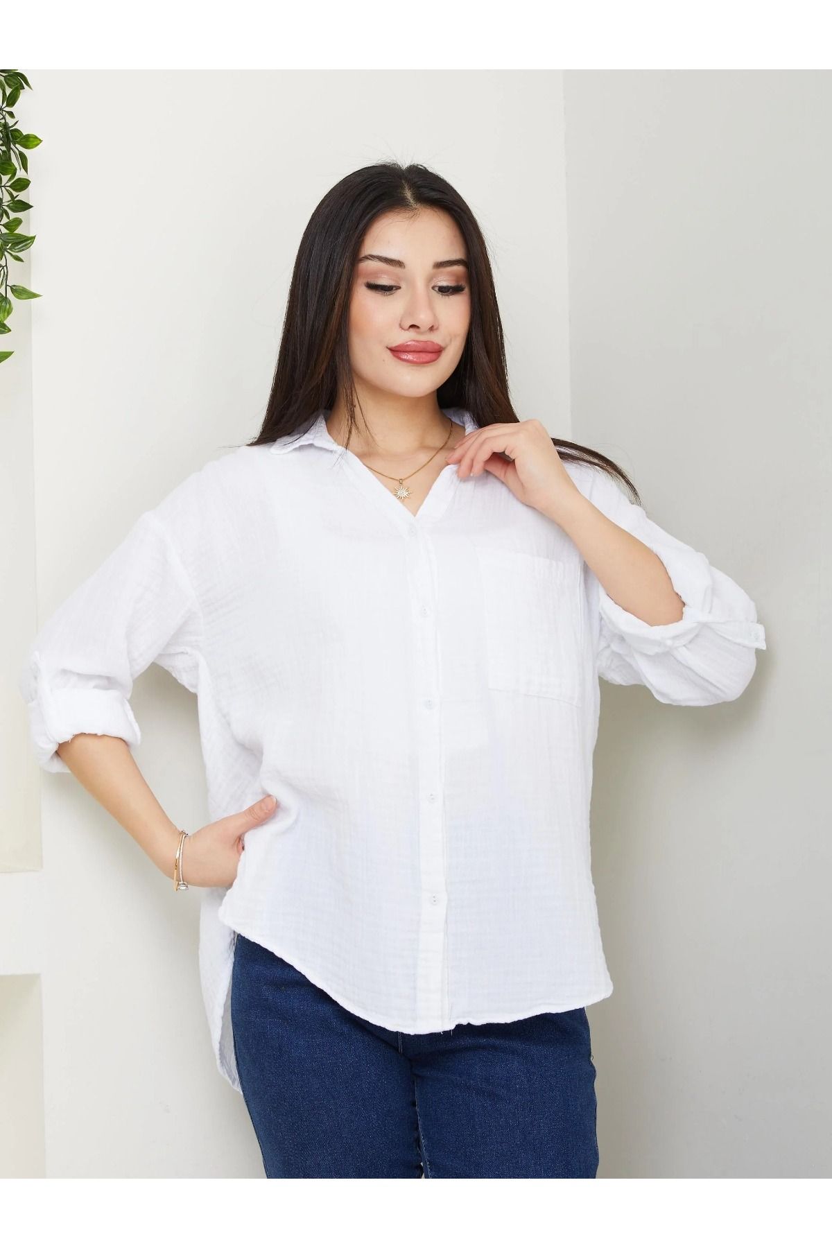 AKA Butik Kadın Uzun Kollu Müslim Gömlek