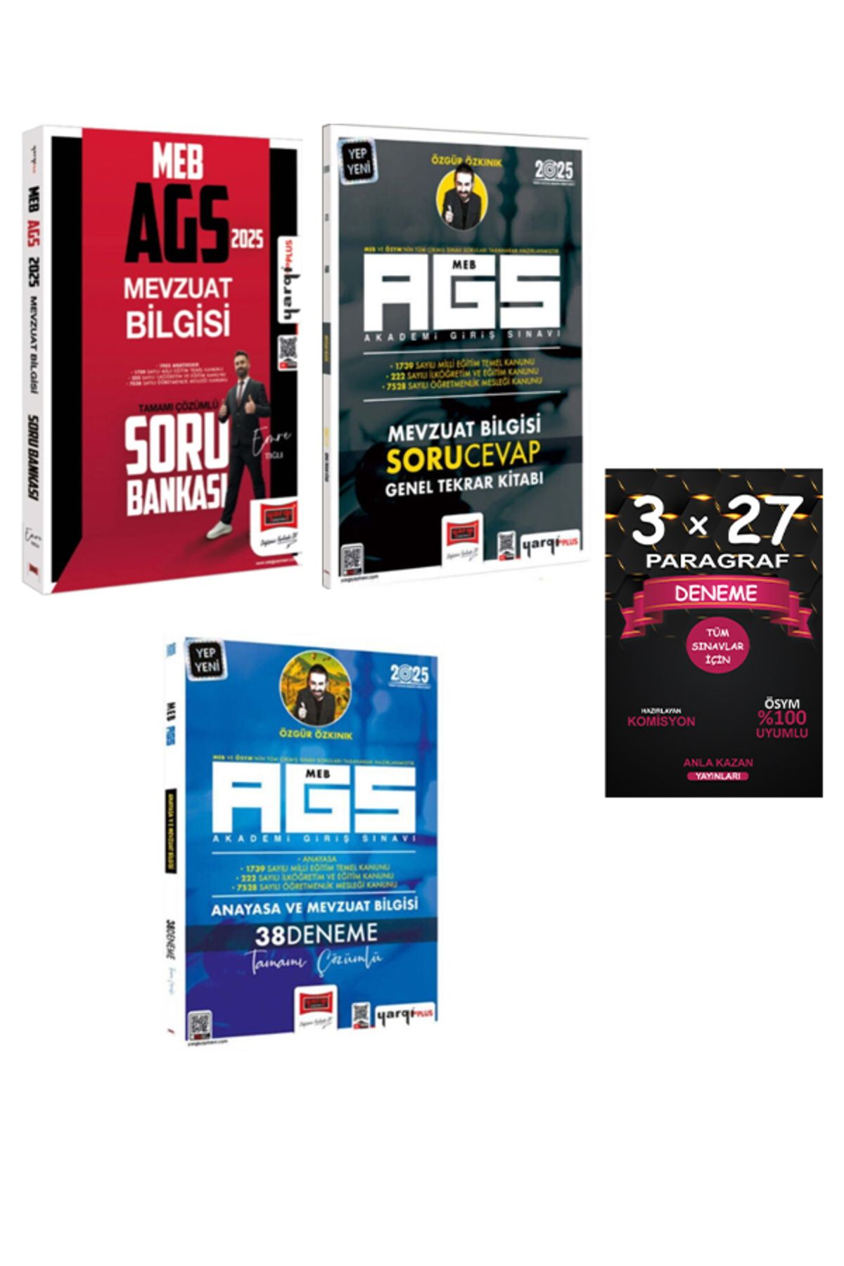 Yargı Yayınları Yargı + Anla Kazan 2025 MEB AGS Mevzuat Soru + Soru Cevap + 38 Deneme + Paragraf Deneme 4 lü Set