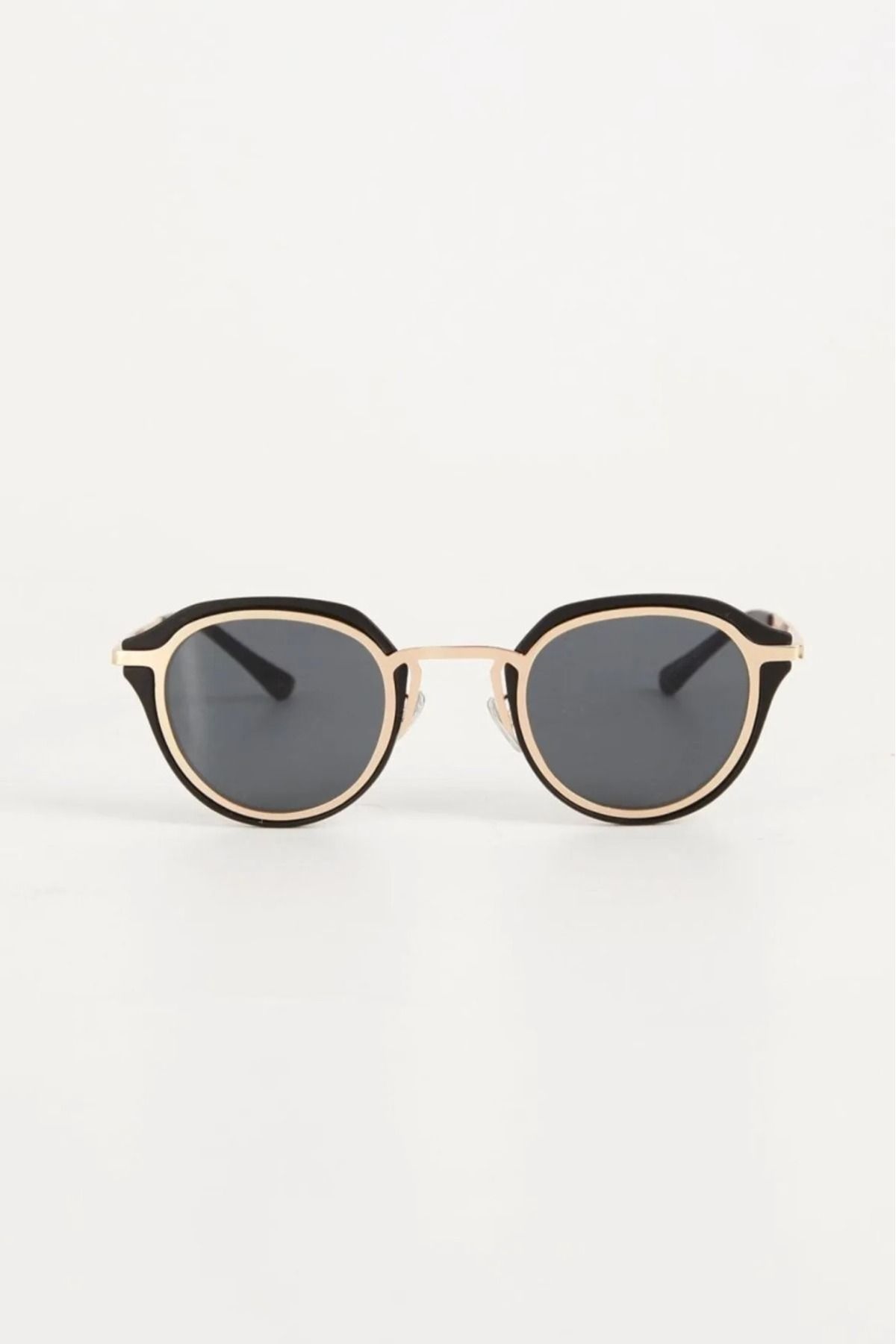 Shoebuo Gold Siyah Oval Güneş Gözlüğü UV400