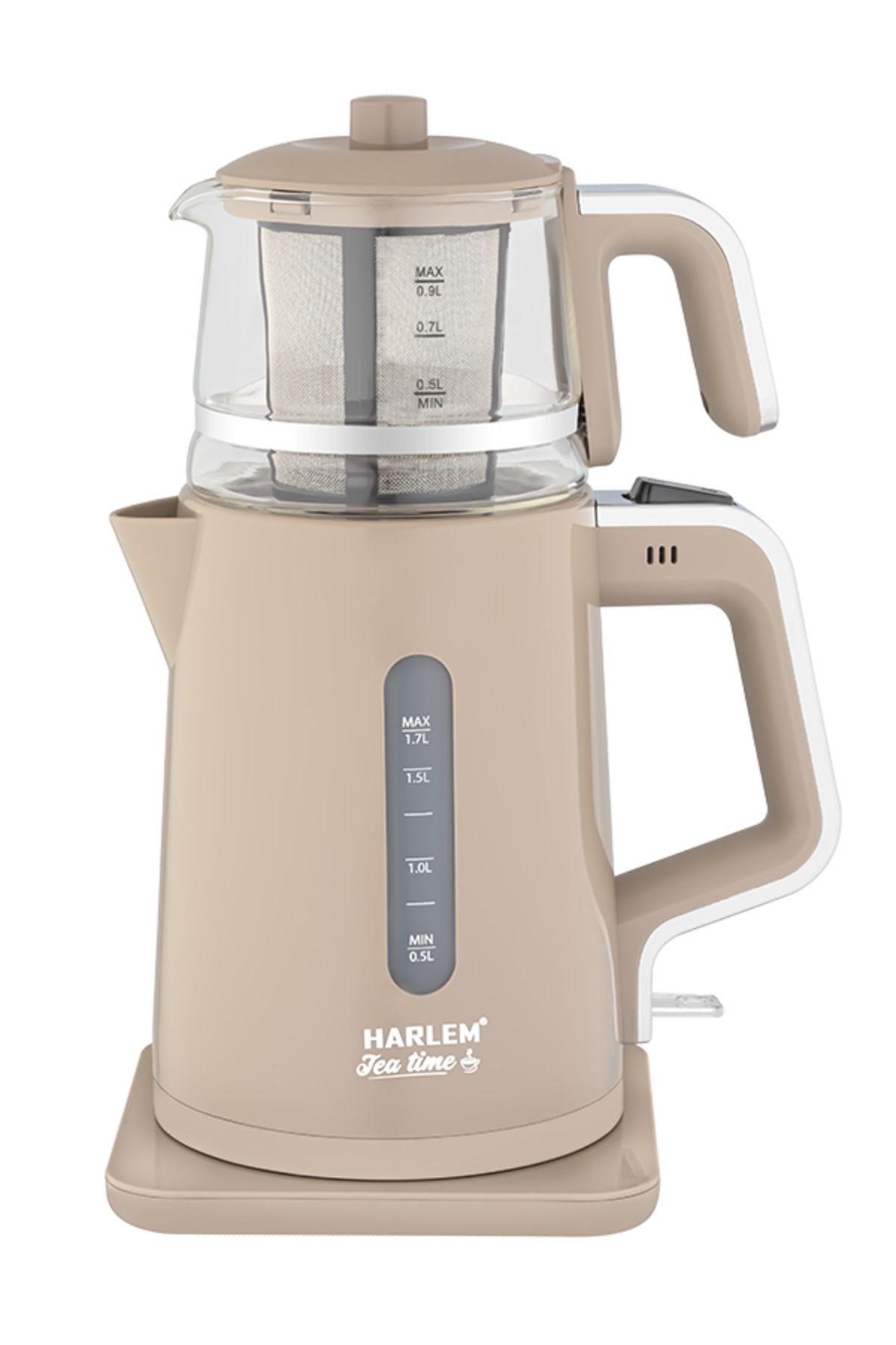 HARLEM Tea Time 1,7 L Su Isıtıcısı, Otomatik Sıcak Tutma, Cam Demlik, HC-1950