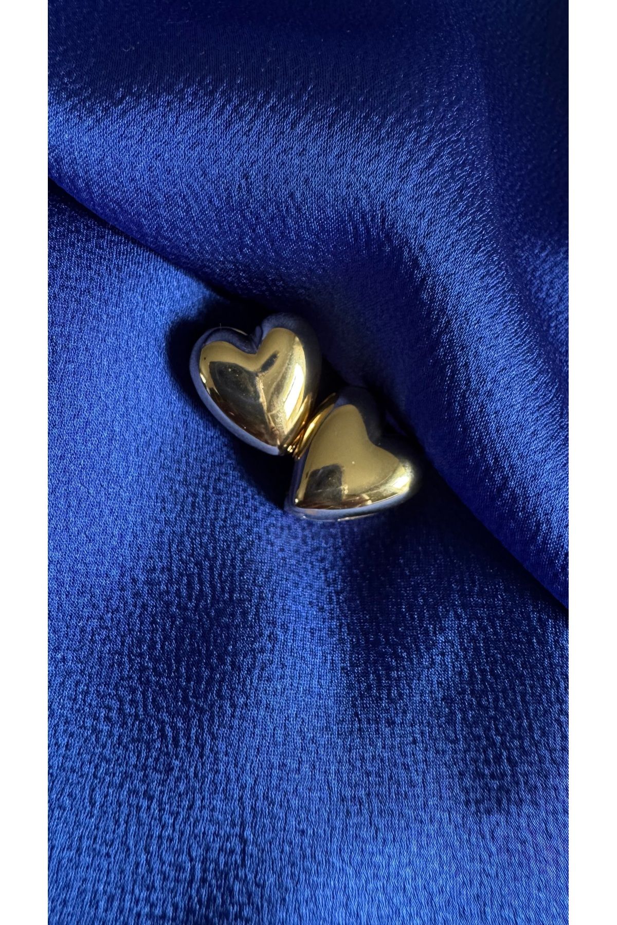 stainles steel Çelik Gold Kalp Şık Küpe