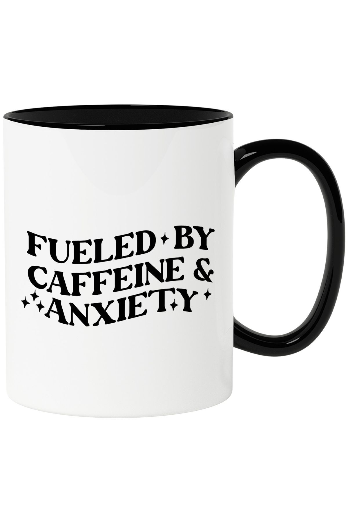 StoryGift Romania Cana Cu Textul In Engleza "fueled By Caffeine & Anxiety" - Alimentat De Cafeina , Cu ,stg - One Size