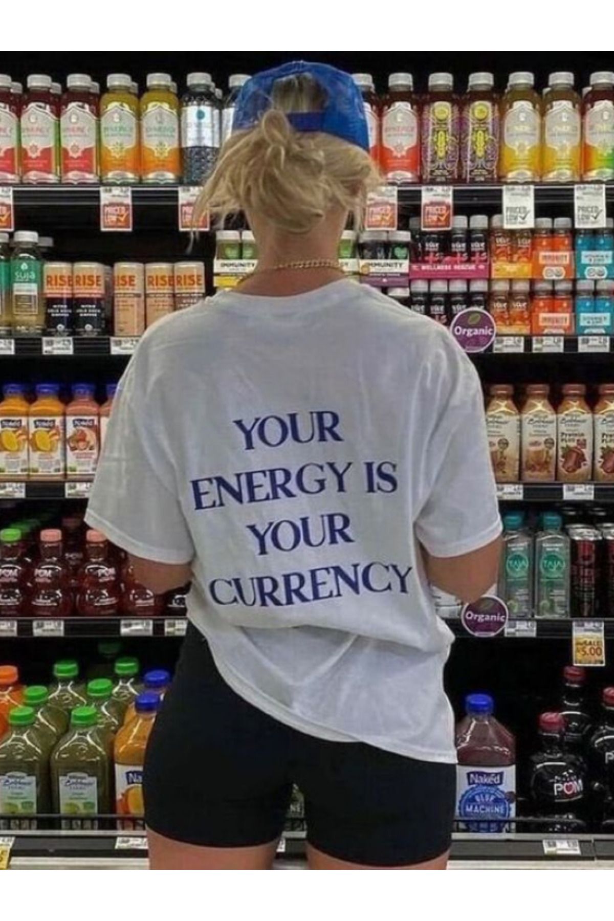 DEEFWEAR DREICH YOUR ENERGY IS YOUR CURRENCY BASKILI BEYAZ TSHIRT