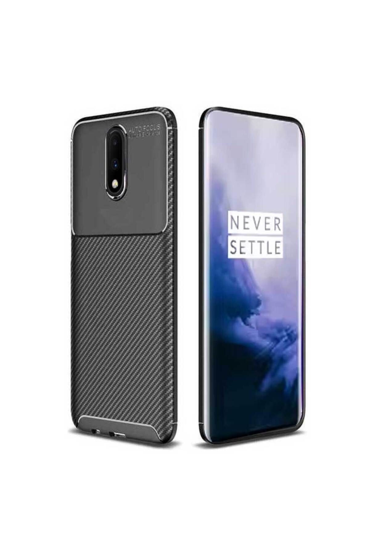 Smart Tech OnePlus 7 Uyumlu Karbon Desenli Negro Silikon Kılıf