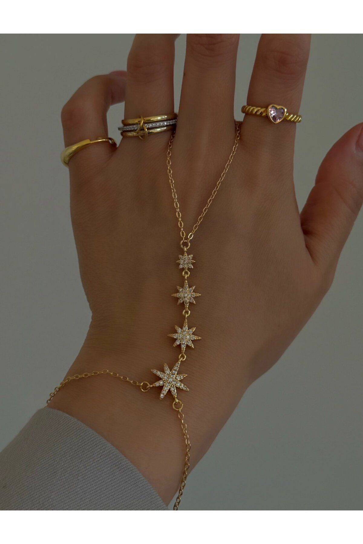 H&B Design Çelik Gold Kutup Yıldızı Detaylı Şahmeran