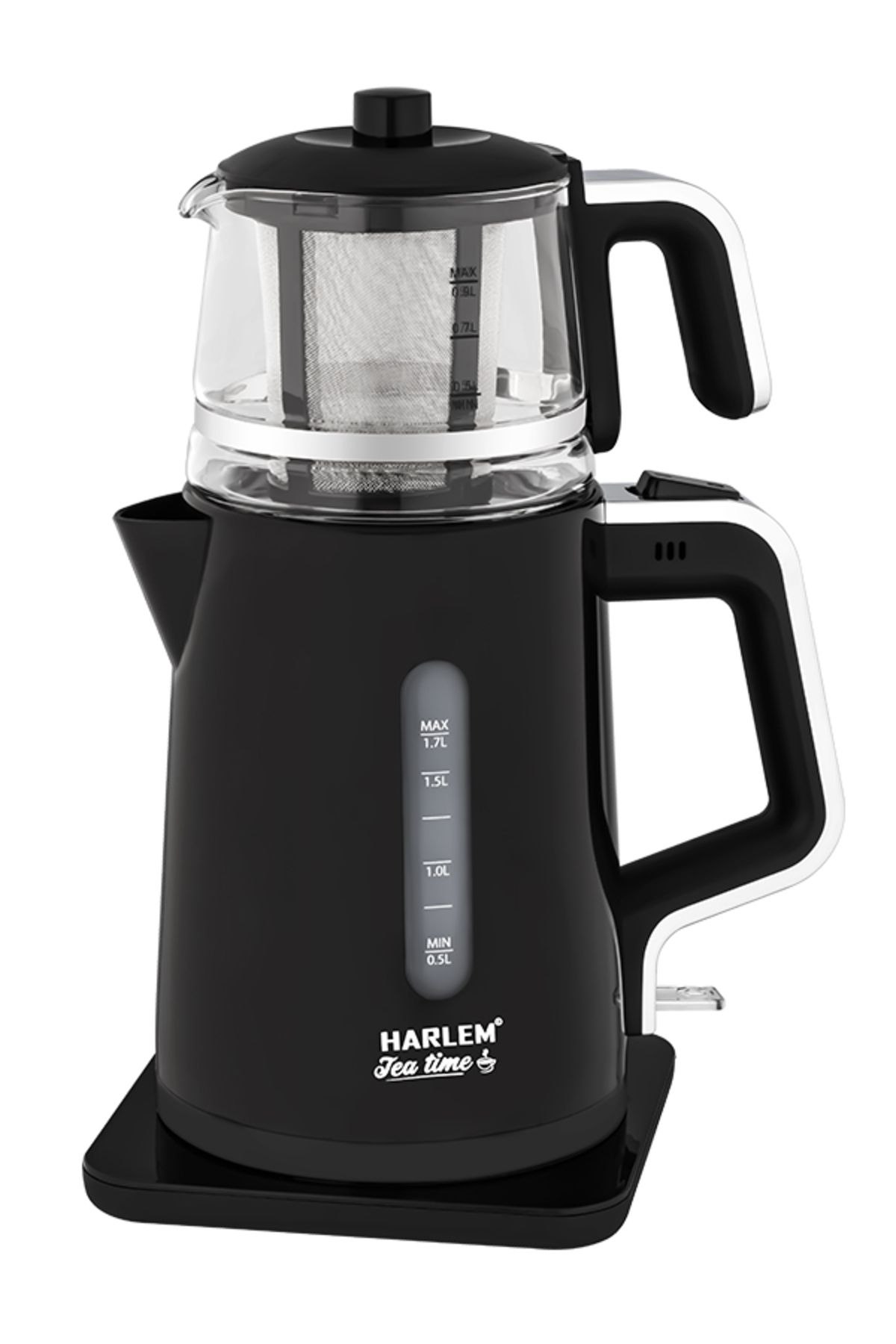 HARLEM Tea Time 1,7 L Su Isıtıcısı, Otomatik Sıcak Tutma, Cam Demlik, HC-1950