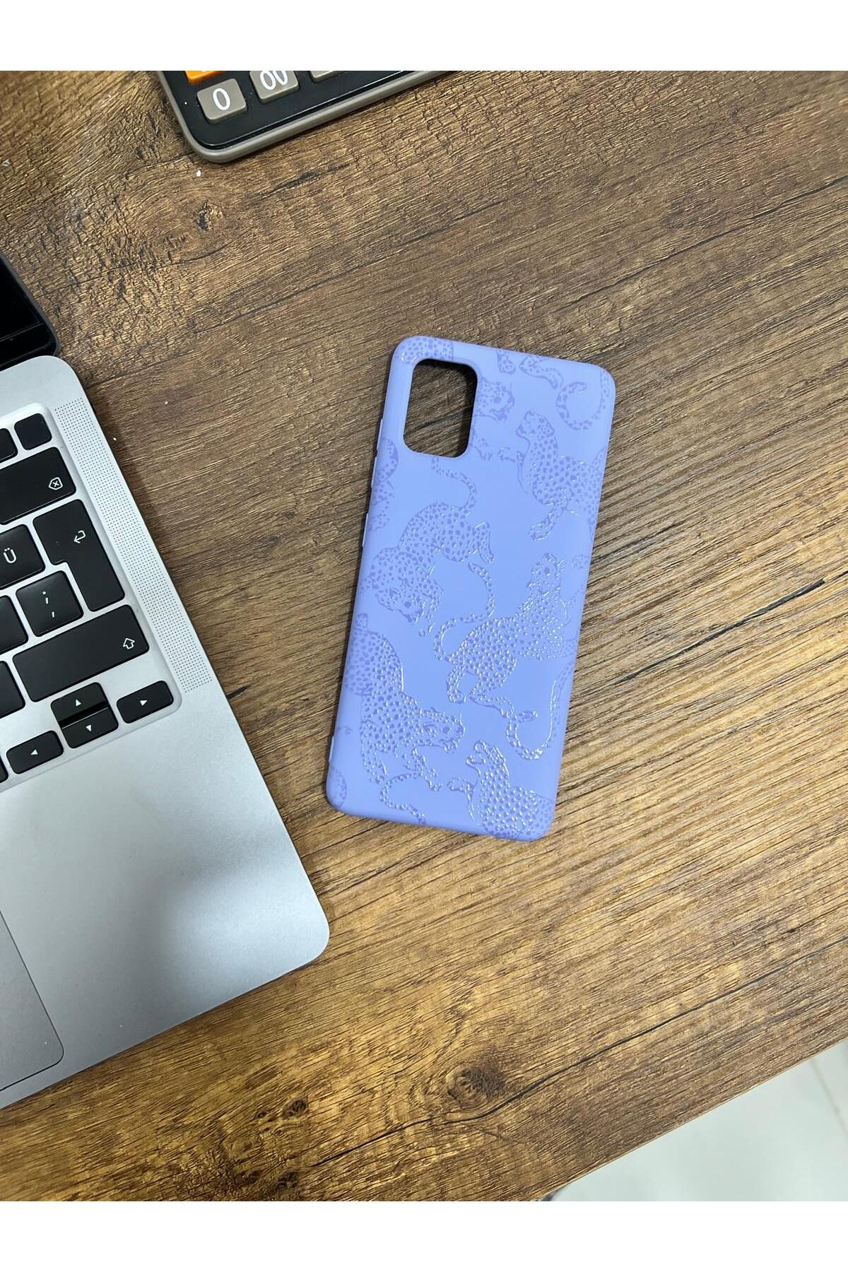 HZR Samsung A51 Leopar Desenli Petrol Mavisi Silikon Kılıf