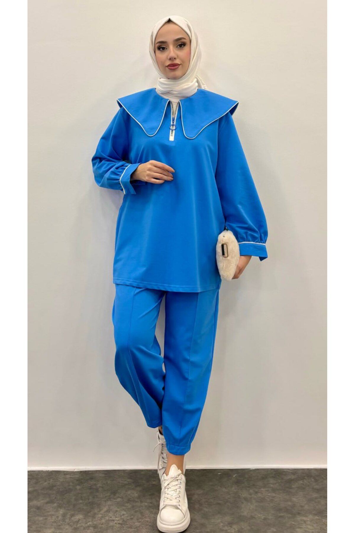 Suede Style 5195 - 2 İplik Poplin Ara Biyeli Kadın Takım