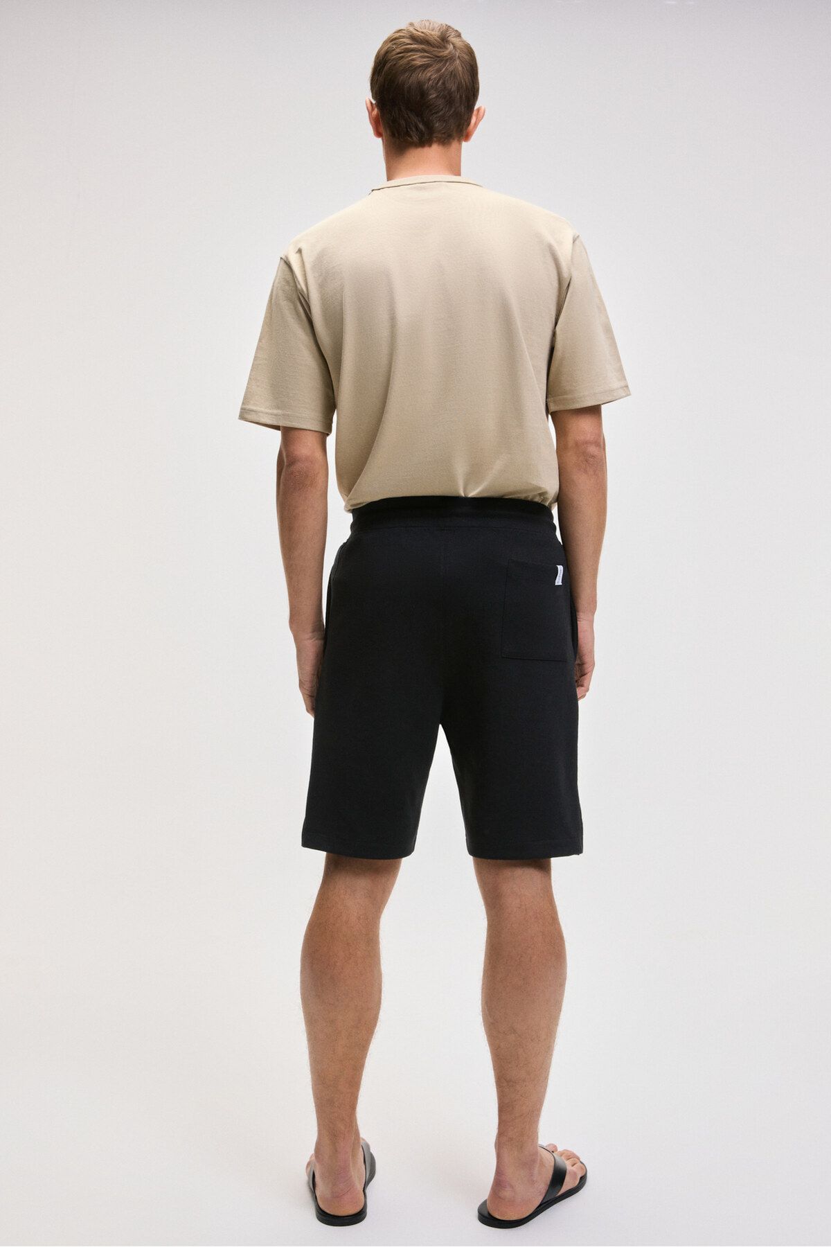 GRIMELANGE-Matsen Men's Relaxed Black Shorts with Elastic Waistband Side and Back Pockets 8