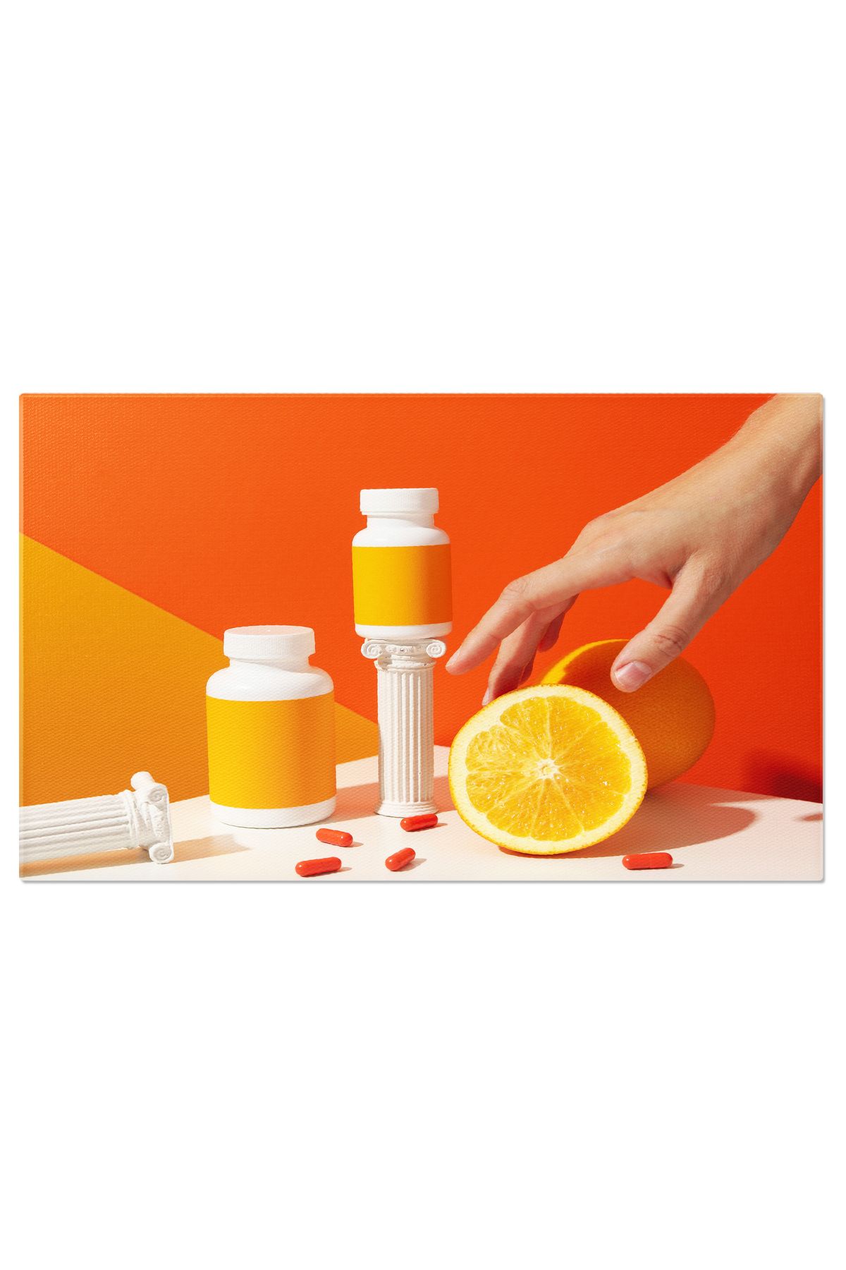 StoryGift Romania Tablou Canvas Suplimentare Esentiala Vitamina C Intro Sticla Sub Forma De Tablete, Ilustrand Im - 40 x 25