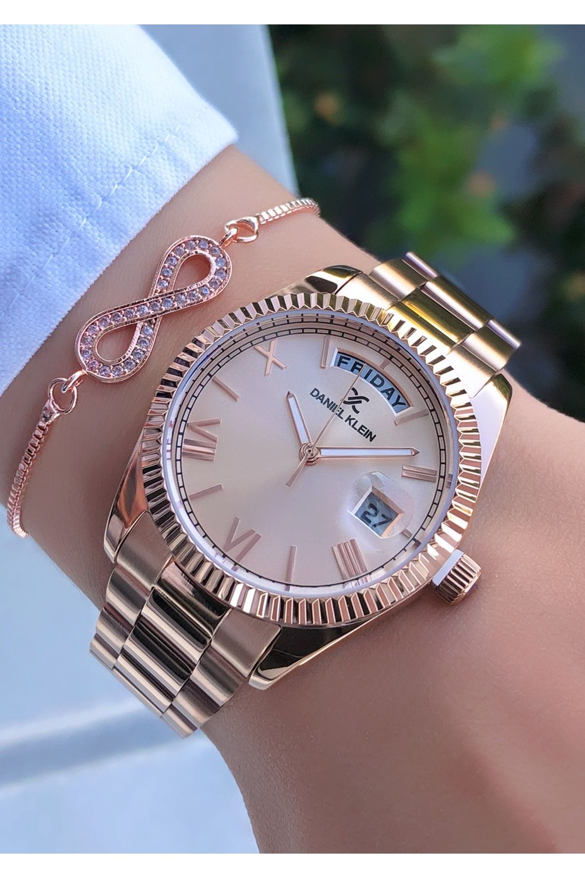 Daniel Klein Rose Gold Renk 2 Yıl Garantili Çelik Kordon Kadın Saat Bileklik Hediyeli DK989ER5N