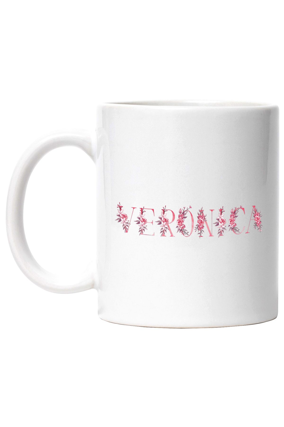 StoryGift Romania Cana Cu Numele Veronica, Floral, Colorat, Creativ, Frumos, Unicat, 330ml, Cerami, Cu ,stg - One Size