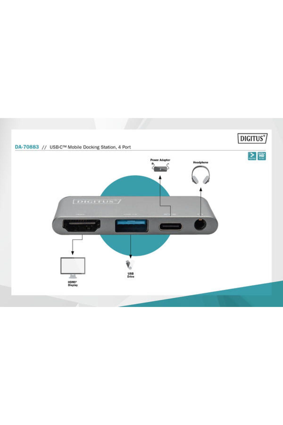 Assmann Digitus DA-70883 USB Type C to HDMI 1 x USB 3.0 1 x USB-C PD 1 Docking Station