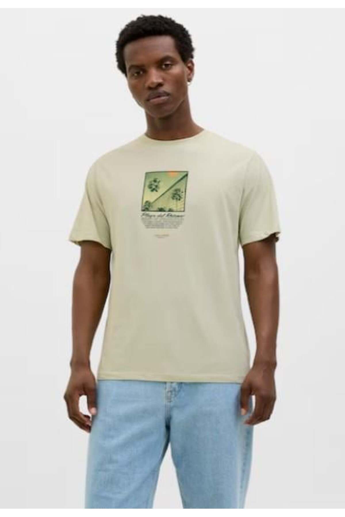 Jack & Jones JACK&JONES Erkek JORALMERIA PALMS TEE SS CREW NECK 12281807