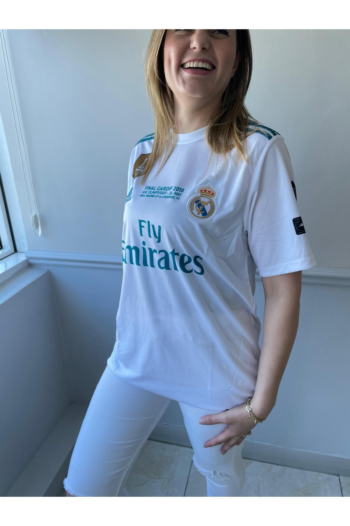 yenteks Sergio Ramos Real.Madrid. 2018 Şampiyonlar Ligi Kısa Kol Yetişkin Forma
