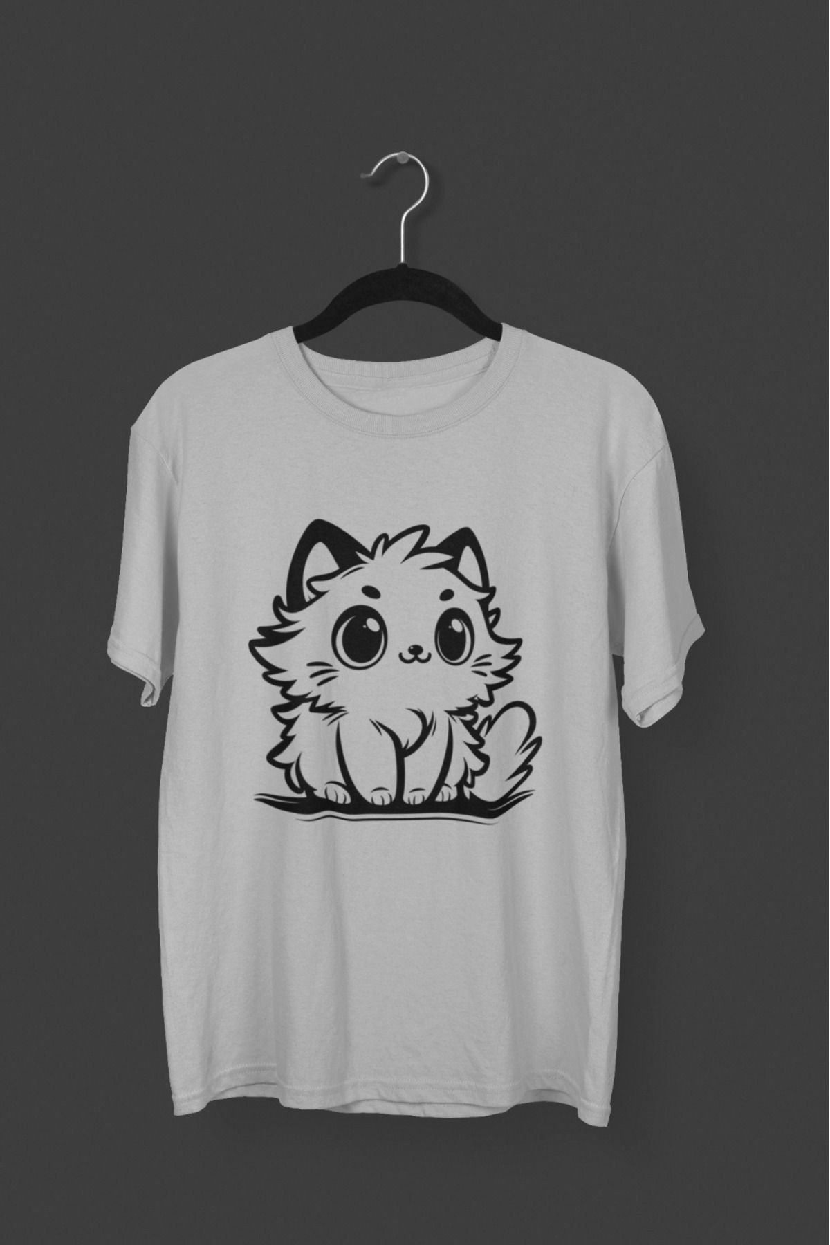 Butik ERKEK/KADIN -KEDİ3- TRANSFER BASKILI YUVARLAK YAKA KISA KOL TİŞÖRT