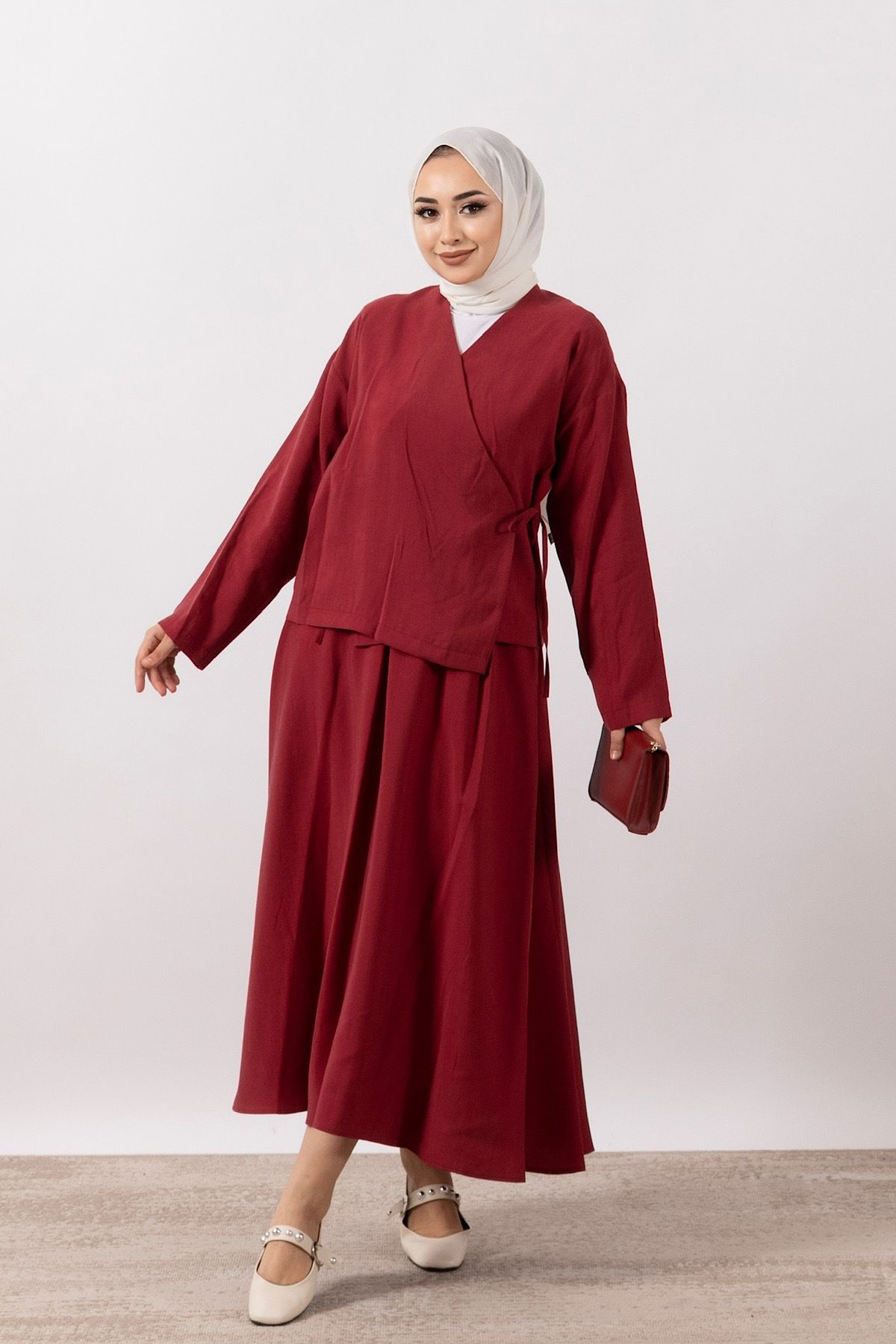 Stilife Dina İkili Takım Bordo