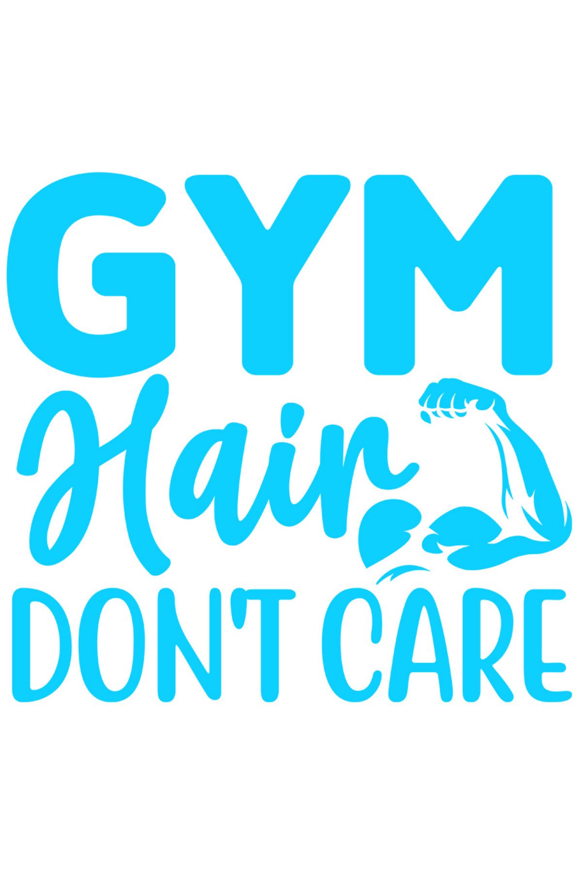 StoryGift Romania Sticker Adeziv 90cm Exterior Pentru Pasionatii De Fitness Cu Textul In Engleza "gym Hair Don't - One Size