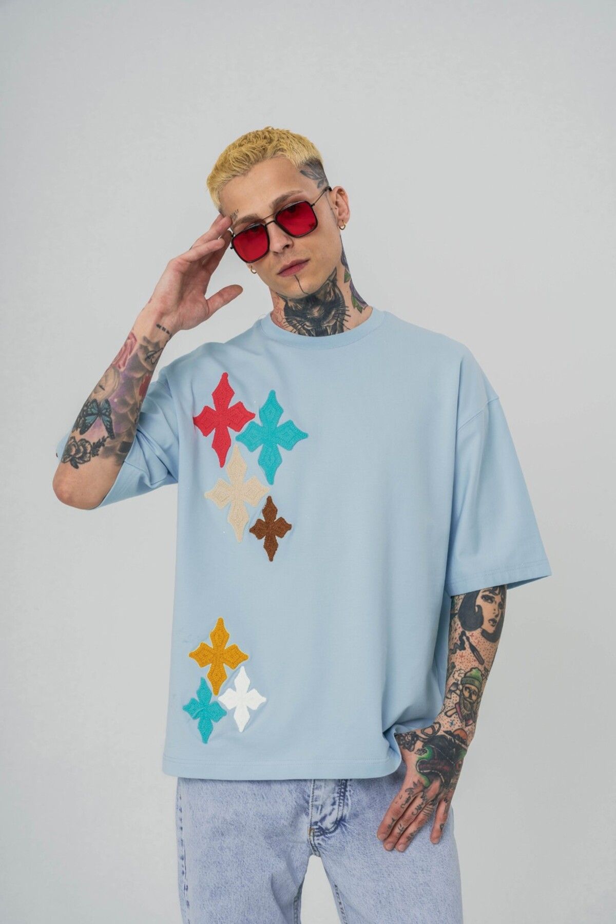 go gang own Macrame Nakış Detaylı Oversize T-shirt
