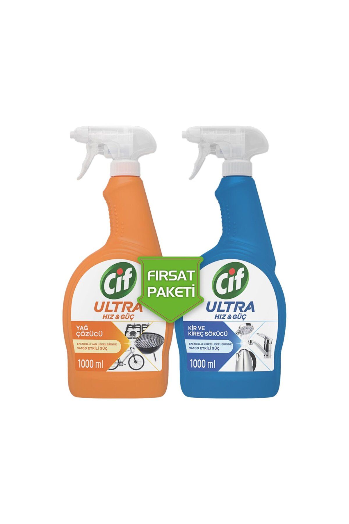 Cif Ultra Hız Mutfak 1L + Banyo 1L Copack