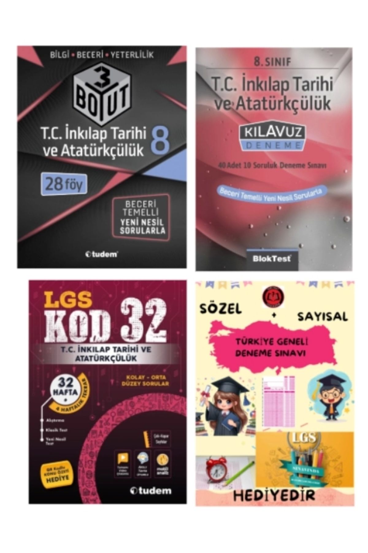 Tudem Yayınları TUDEM YAYINLARI LGS 3 BOYUT T.C İNKILAP TARİHİ BECERİ TEMELLİ SORU BANKASI - T.C İNKILAP TARİHİ KLAV