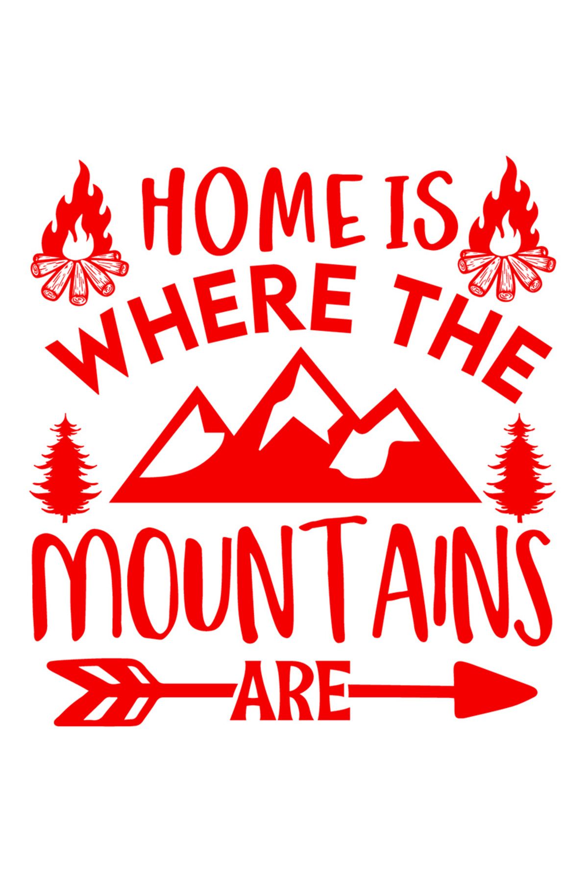 StoryGift Romania Sticker Eticheta 40cm Exterior Cu Munti Si Focuri De Tabara Cu Mesajul "acasa Este Locul In Ca - One Size
