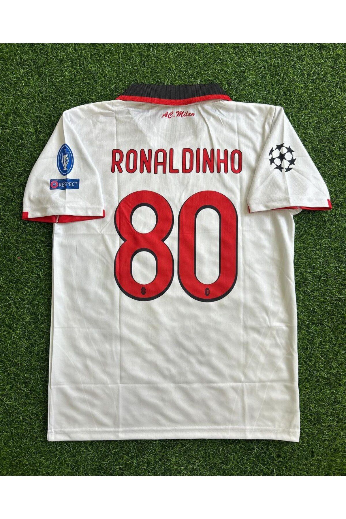 kombinezyum 2003-04 İsimsiz AC Milan Away Shirt OPEL #80 RONALDİNHO Yetişkin Forması
