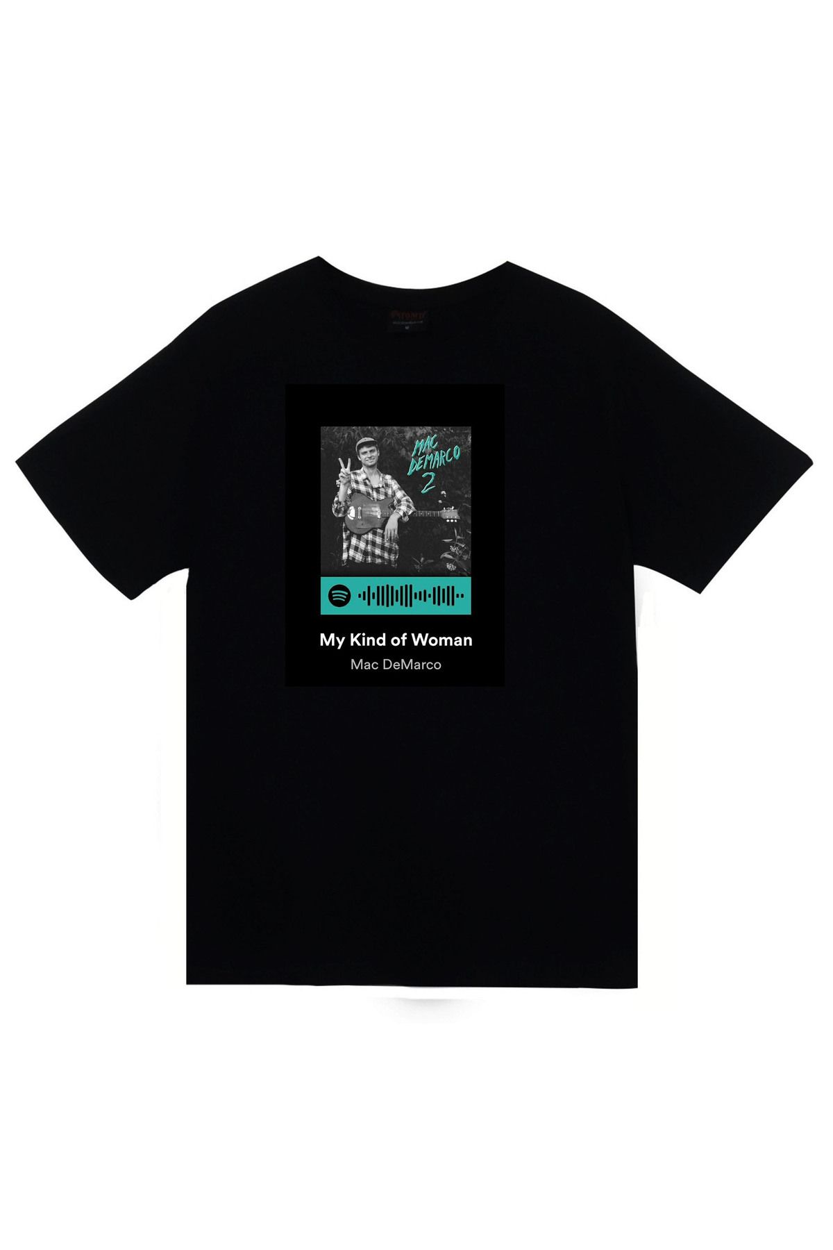 fame-stoned Mac Demarco Baskılı Unisex %100 Pamuk Siyah T-shirt