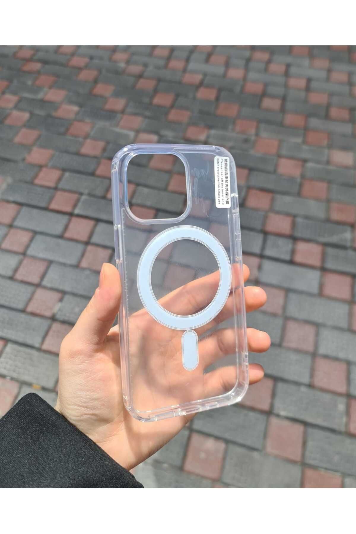 CEP-HANE Apple iPhone 13 Pro Magsafe Şeffaf Kılıf Darbelere Karşı Koruyucu Kapak