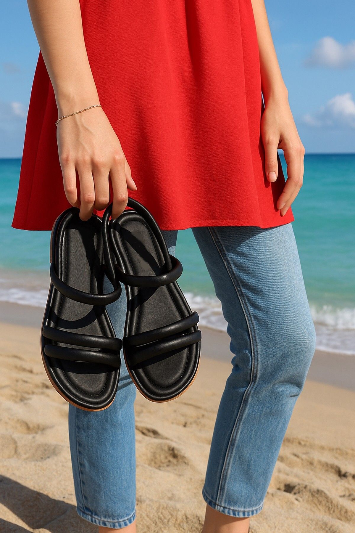 Moda Frato Modafrato LUNA Soft Sandalet Kadın Rahat Günlük Yazlık Ayakkabı