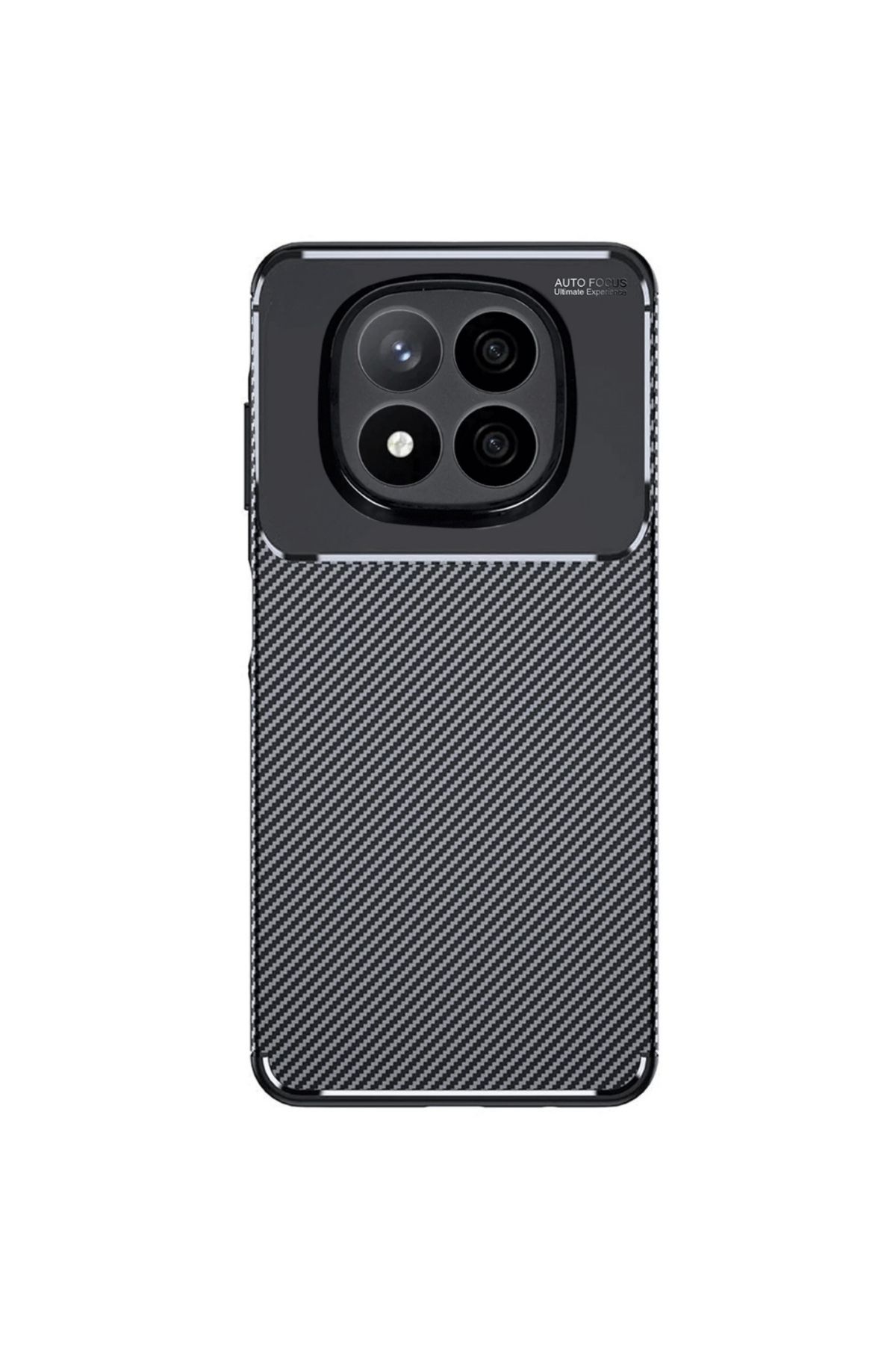 Gpack Xiaomi Redmi Note 14 Pro 4G uyumlu Kılıf Negro Karbon Görünümlü Silikon Siyah