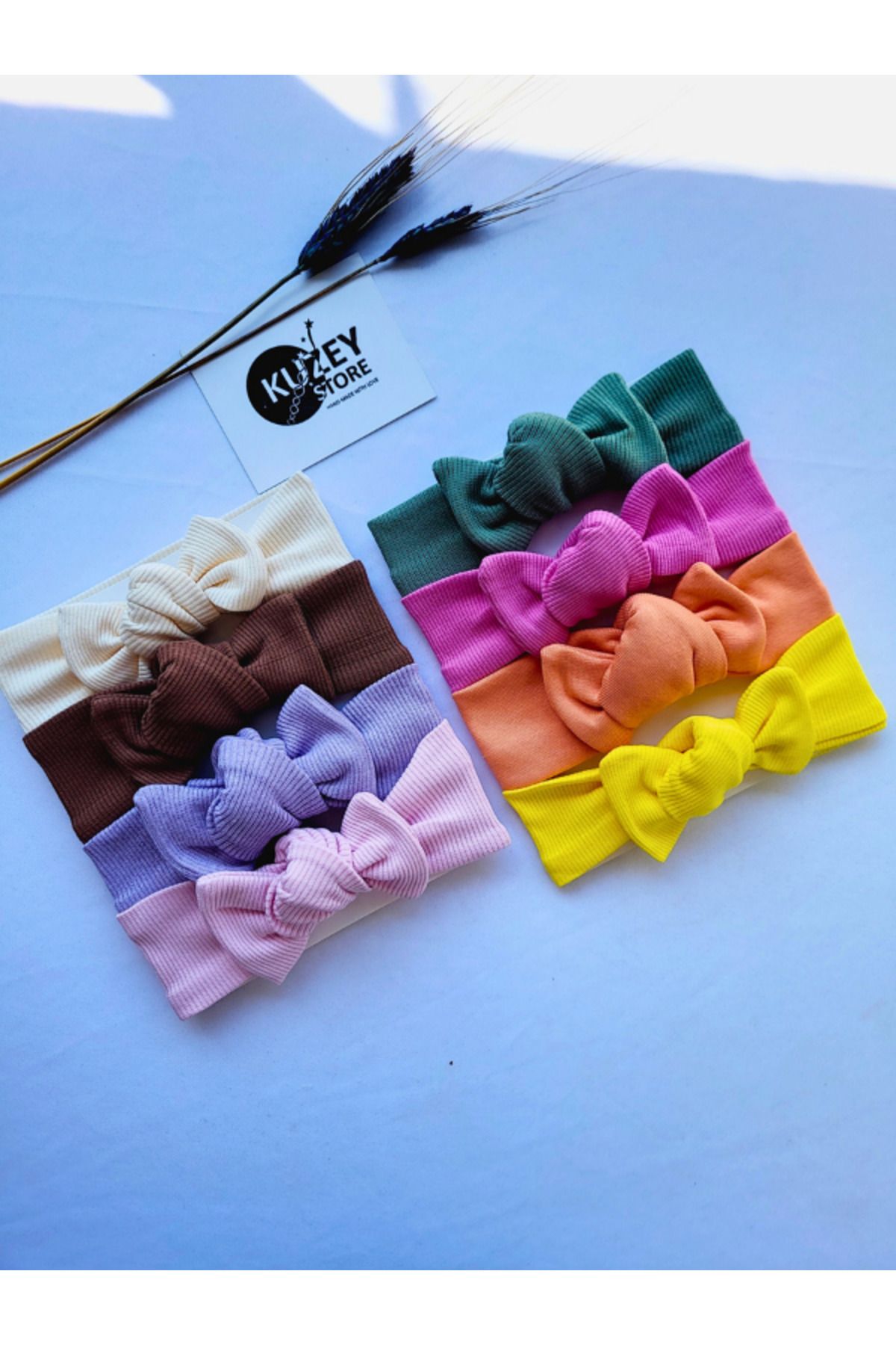 KUZEY STORE Kız Bebek 0-3 Yaş Uyumlu 8'li Bandana Seti | Pamuklu ve Elastik