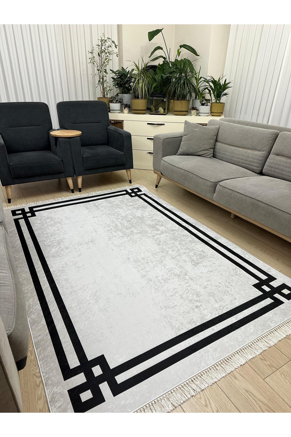 MODKLAS Kaymaz Taban Yıkanabilir Dijital Baskı Dekoratif Halı - 4m =160x230 cm, 6m =200x300 cm
