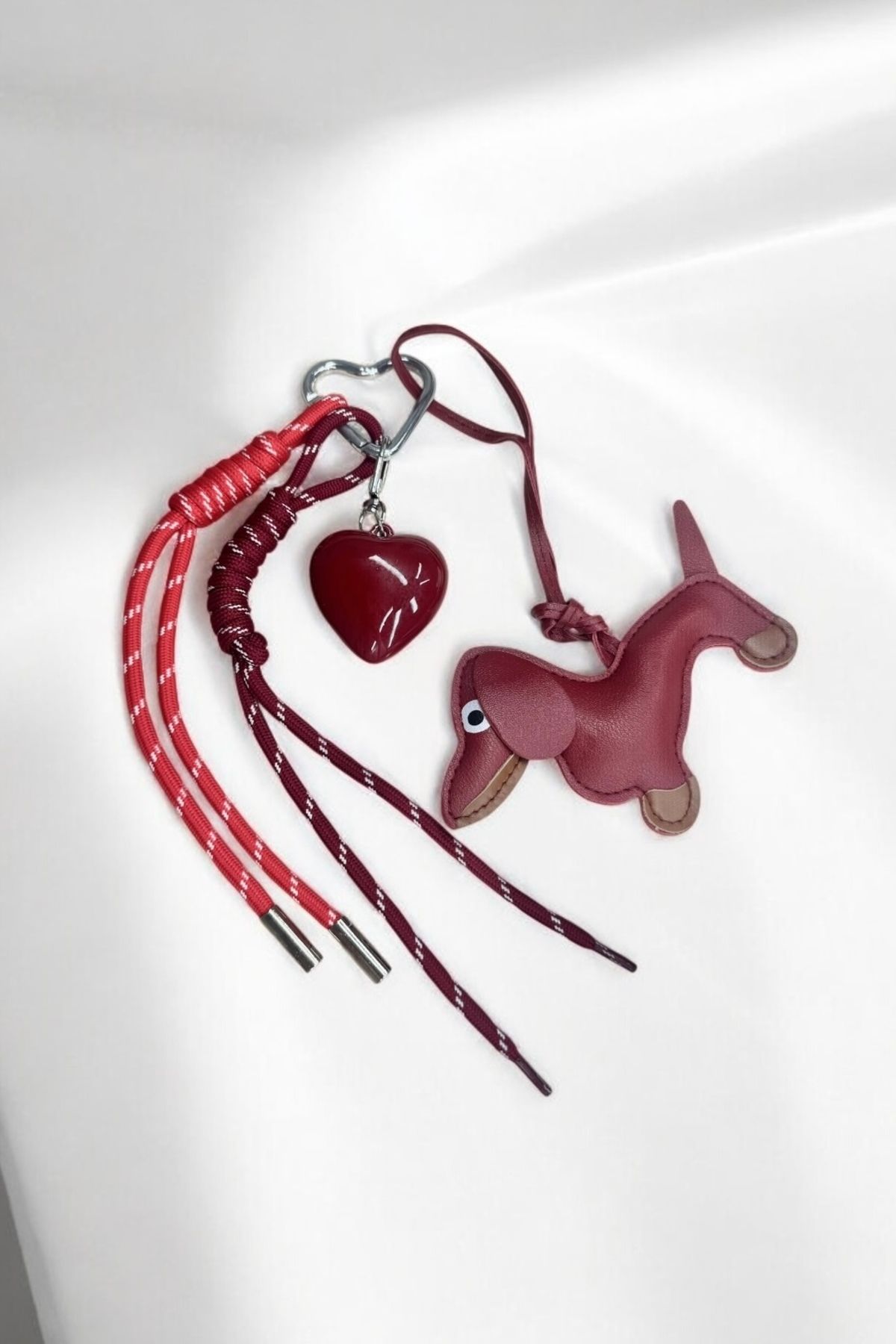 Elifsu Jewelry Baseball Dog Pembe Köpekli ve Kalpli Çanta Charmı