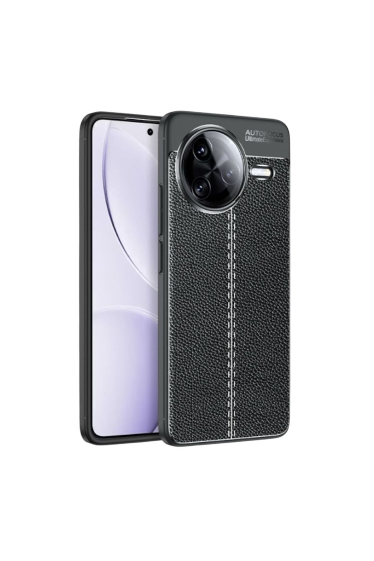 Gpack Xiaomi Poco F7 Pro uyumlu Kılıf Niss Silikon Deri Görünümlü Siyah