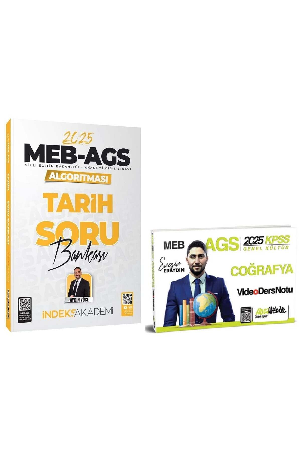 İndeks Akademi HocaWebde + İndeks 2025 MEB-AGS KPSS Türkiye Coğrafyası Video Ders Notu + Tarih Soru Bankası 2 li Se