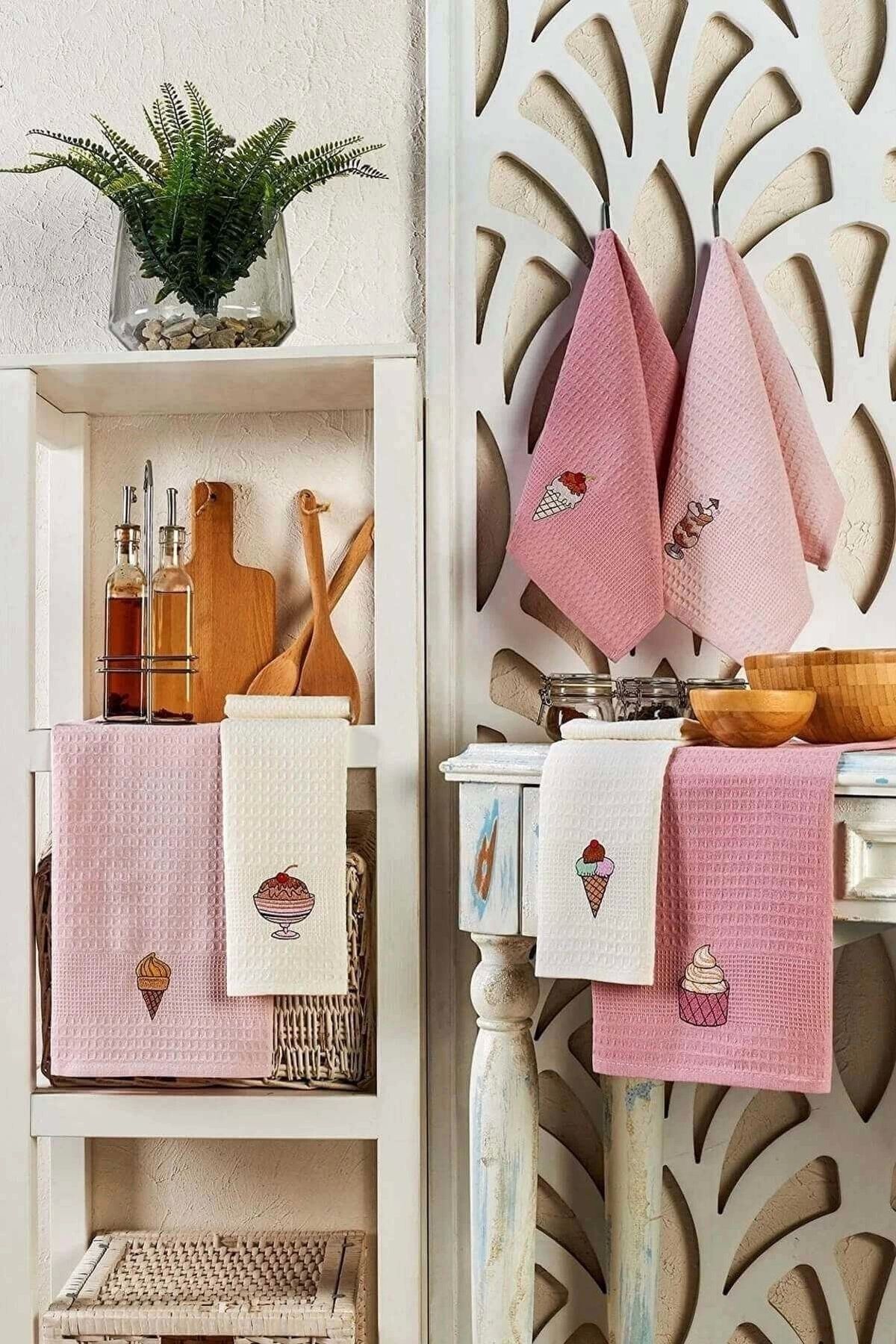 luz&pos 6 Parça Mutfak Kurulama Bezi 30 X 50 Cm İce Cream