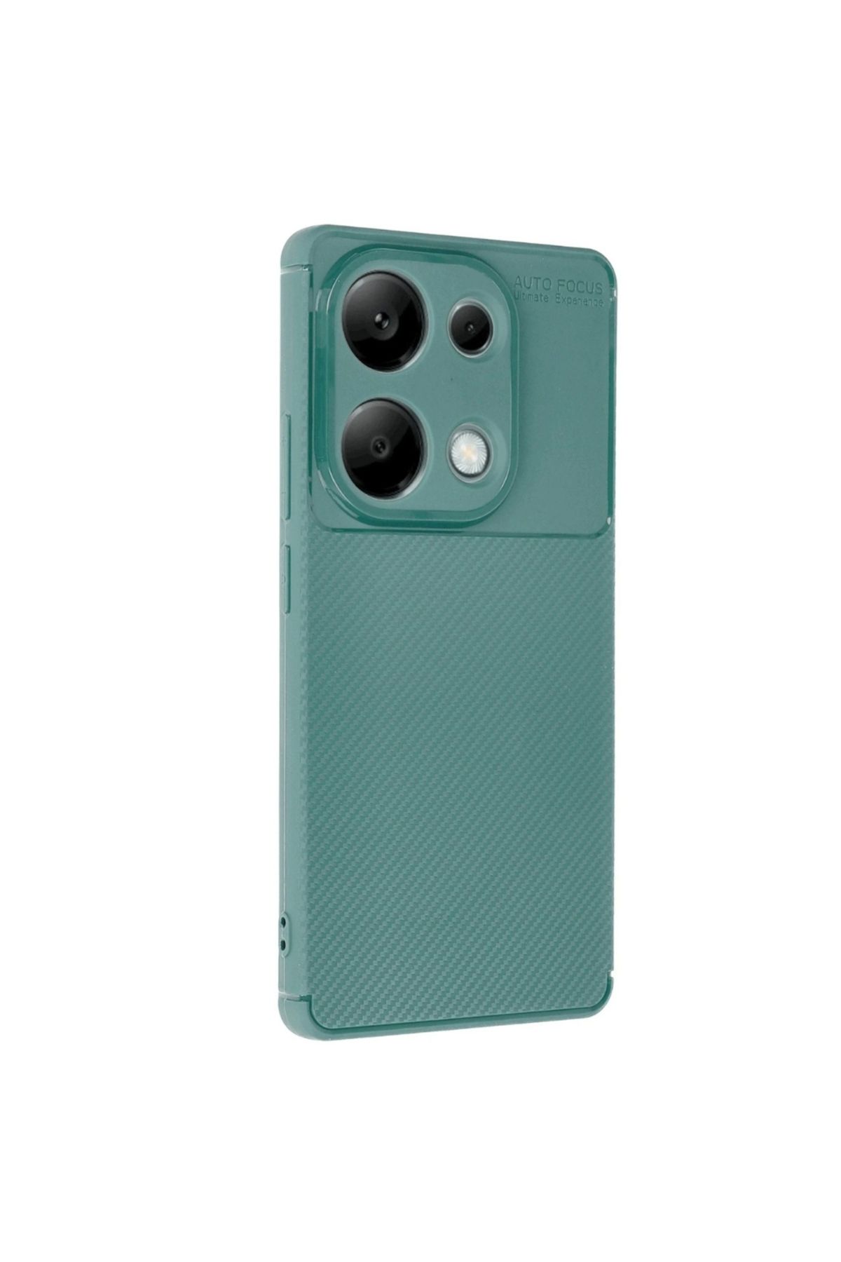 Gpack Xiaomi Redmi Note 13 Pro 4G uyumlu Kılıf Negro Karbon Görünümlü Silikon Koyu Yeşil