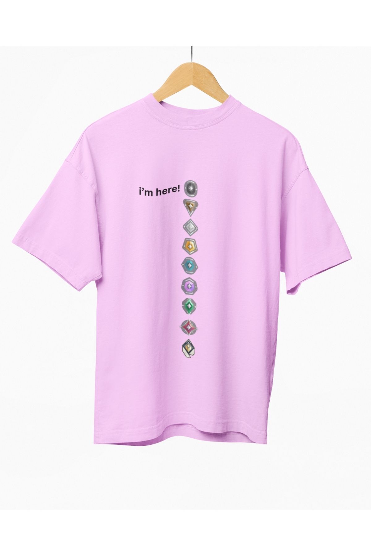 Mollis Valorant Ranks Kadın Baskılı Oversize T-Shirt