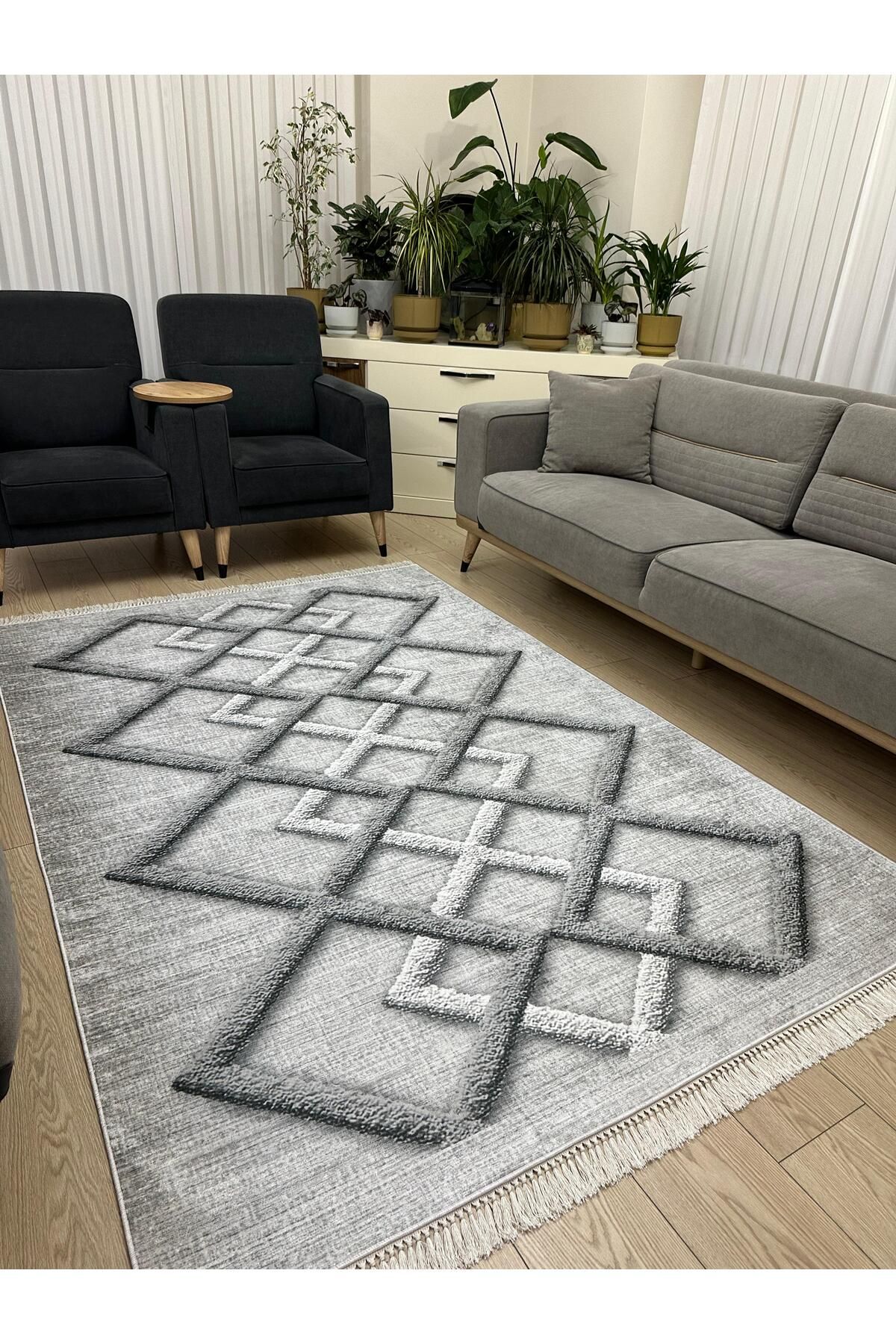 MODKLAS Kaymaz Taban Yıkanabilir Dijital Baskı Dekoratif Halı - 4m =160x230 cm, 6m =200x300 cm
