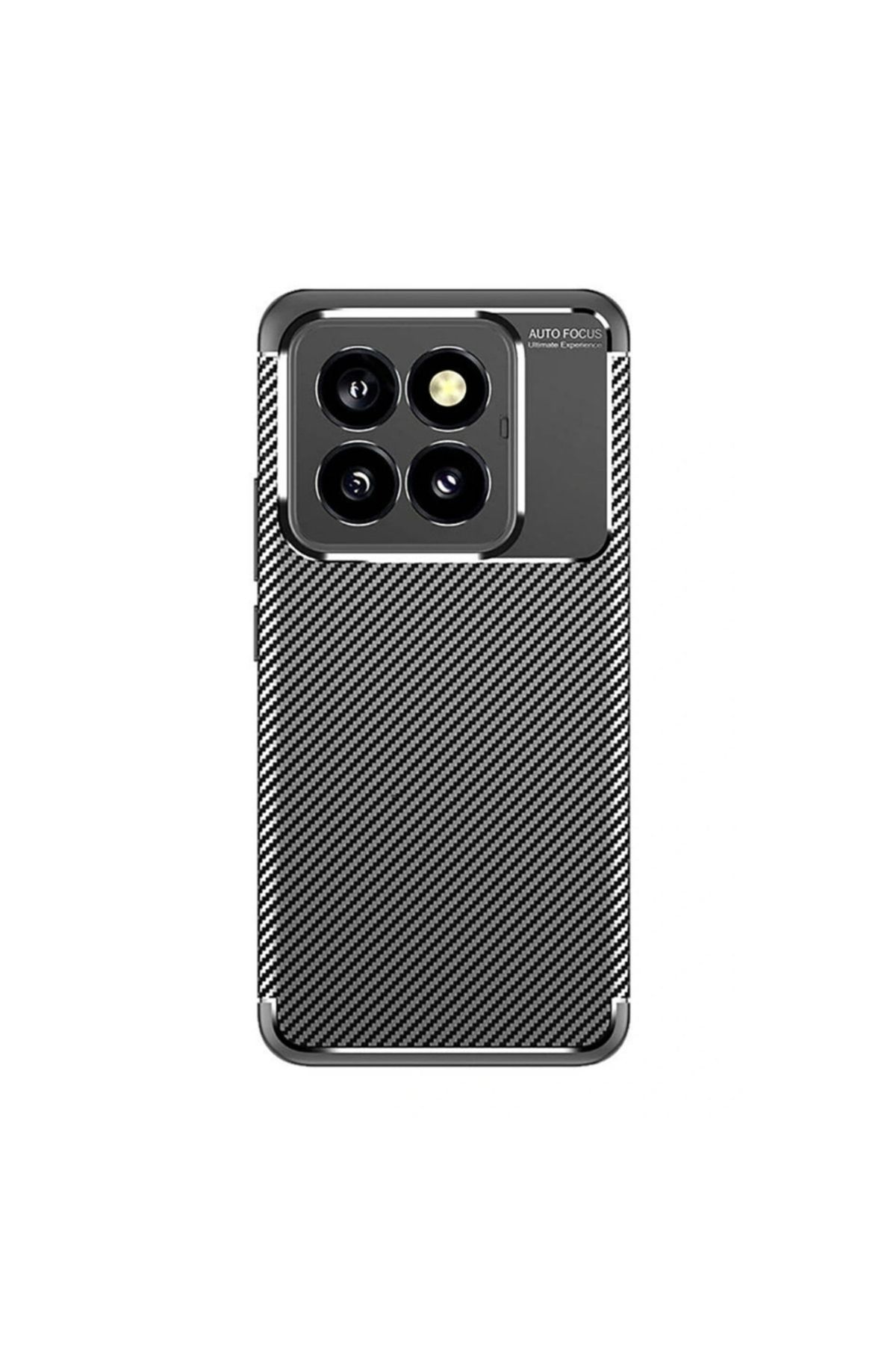 Gpack Xiaomi 14T Pro uyumlu Kılıf Negro Karbon Görünümlü Silikon Siyah