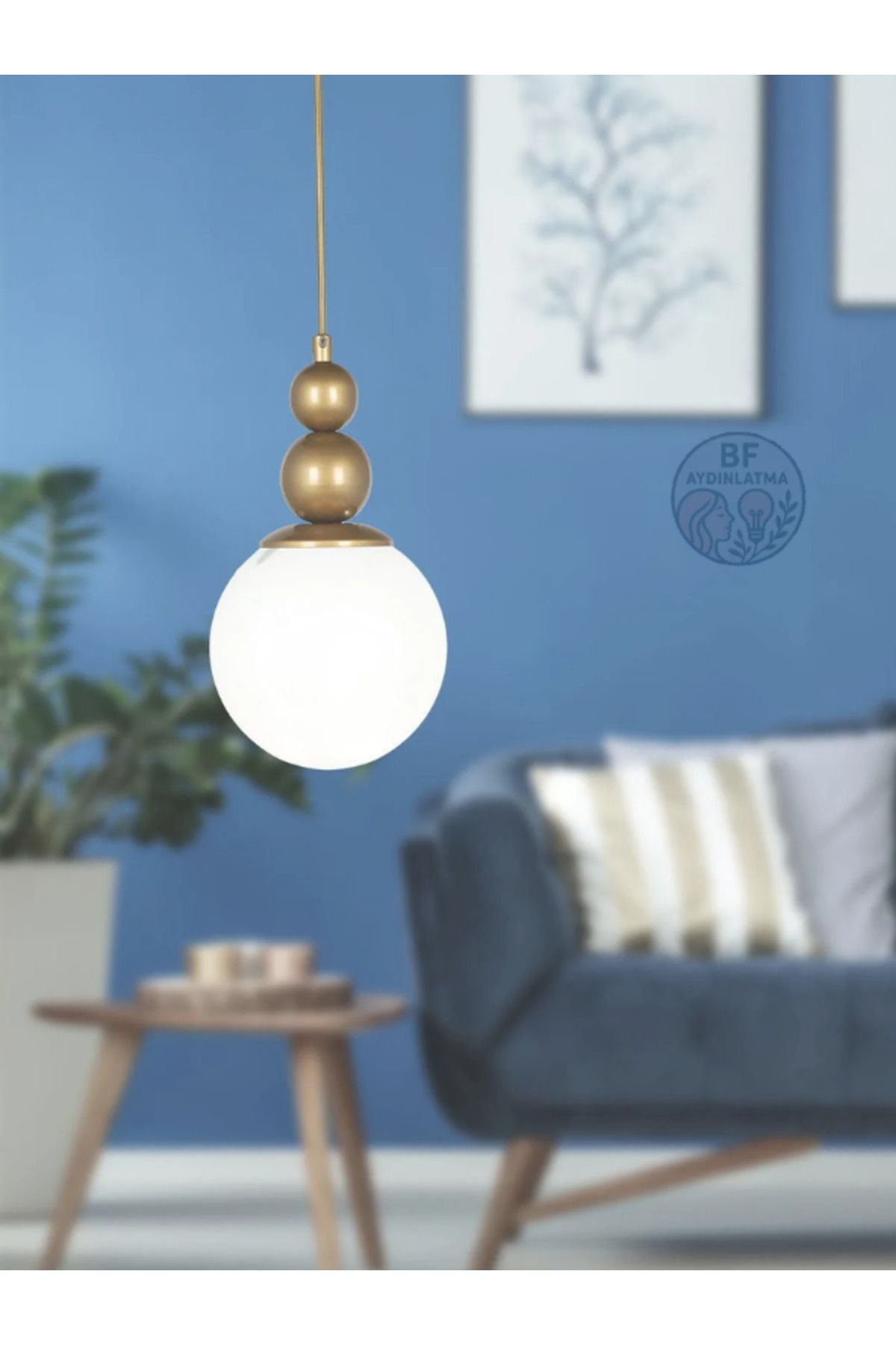 B&F STORE NEW STYLE Pin Tekli Avize Eskitme Beyaz Cam