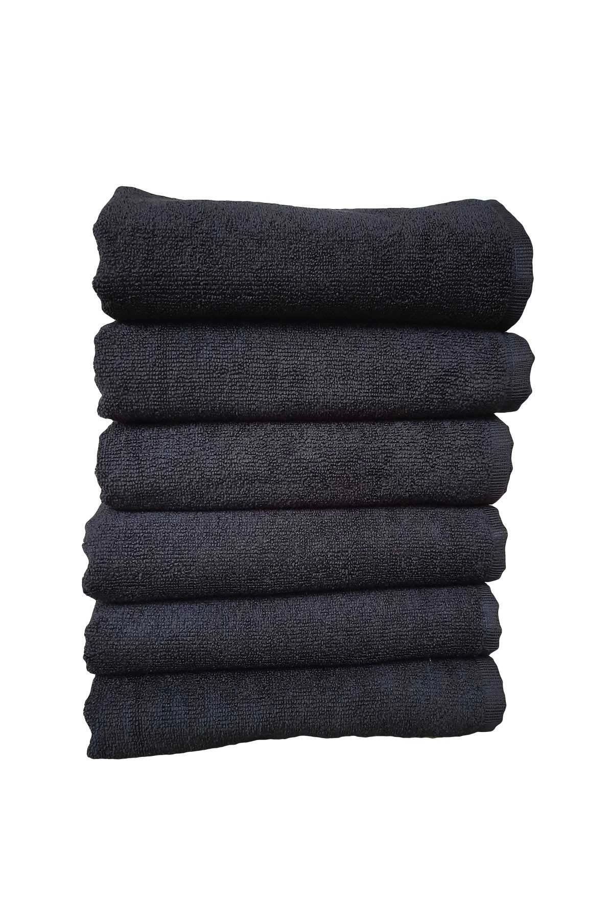 luz&pos 6Lı Paket Boya Tutmayan Mikrofiber El Yüz Spor Kuaför Havlusu 50X90 Cm