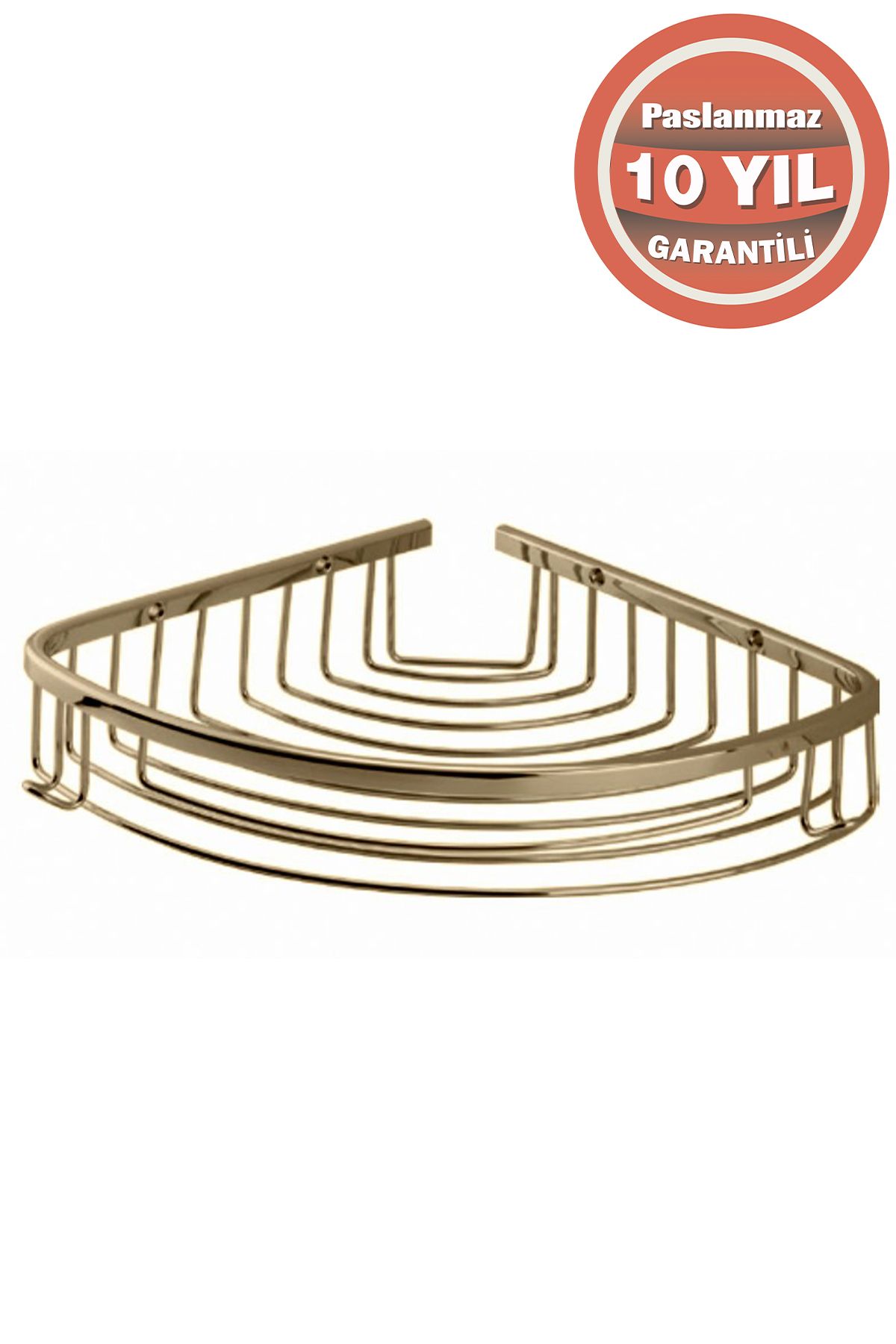 ÇELİK BANYO Paslanmaz Pirinç Destina 22x22 cm Şampuanlık Köşe Süngerlik Altın Gold