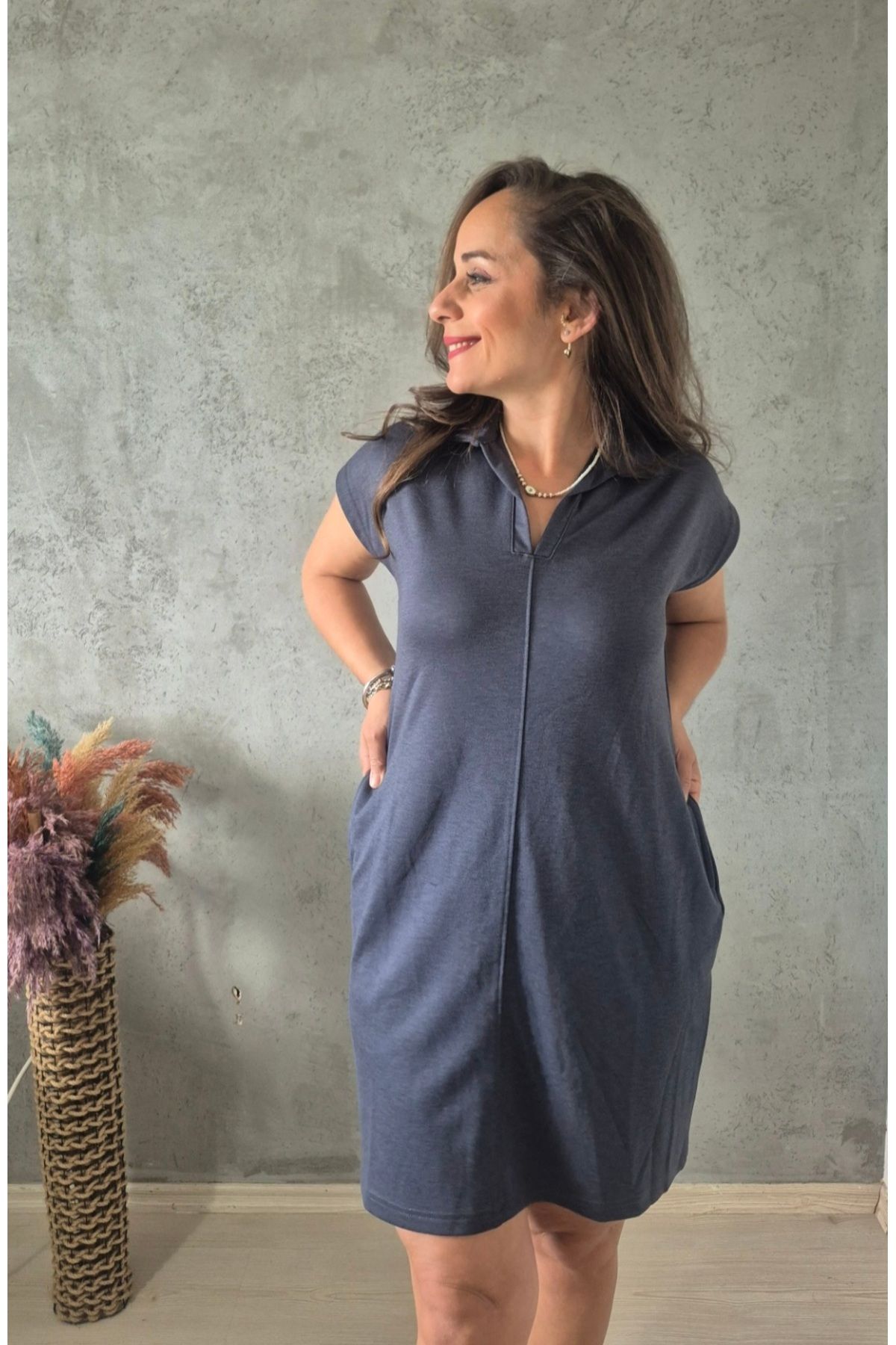 Butik MODAL PİKE KUMAŞ ELBİSE