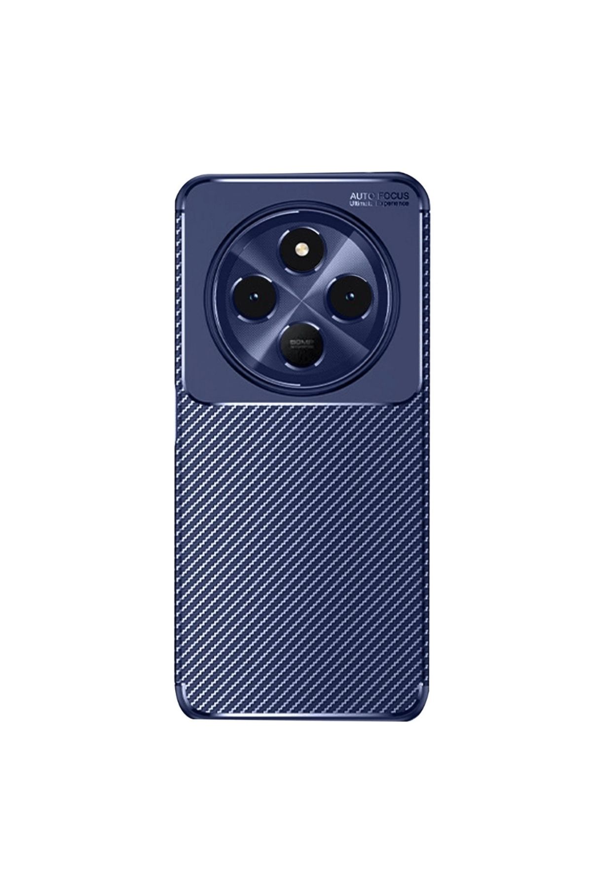 Gpack Xiaomi Redmi 14C 4G uyumlu Kılıf Negro Karbon Görünümlü Silikon Lacivert