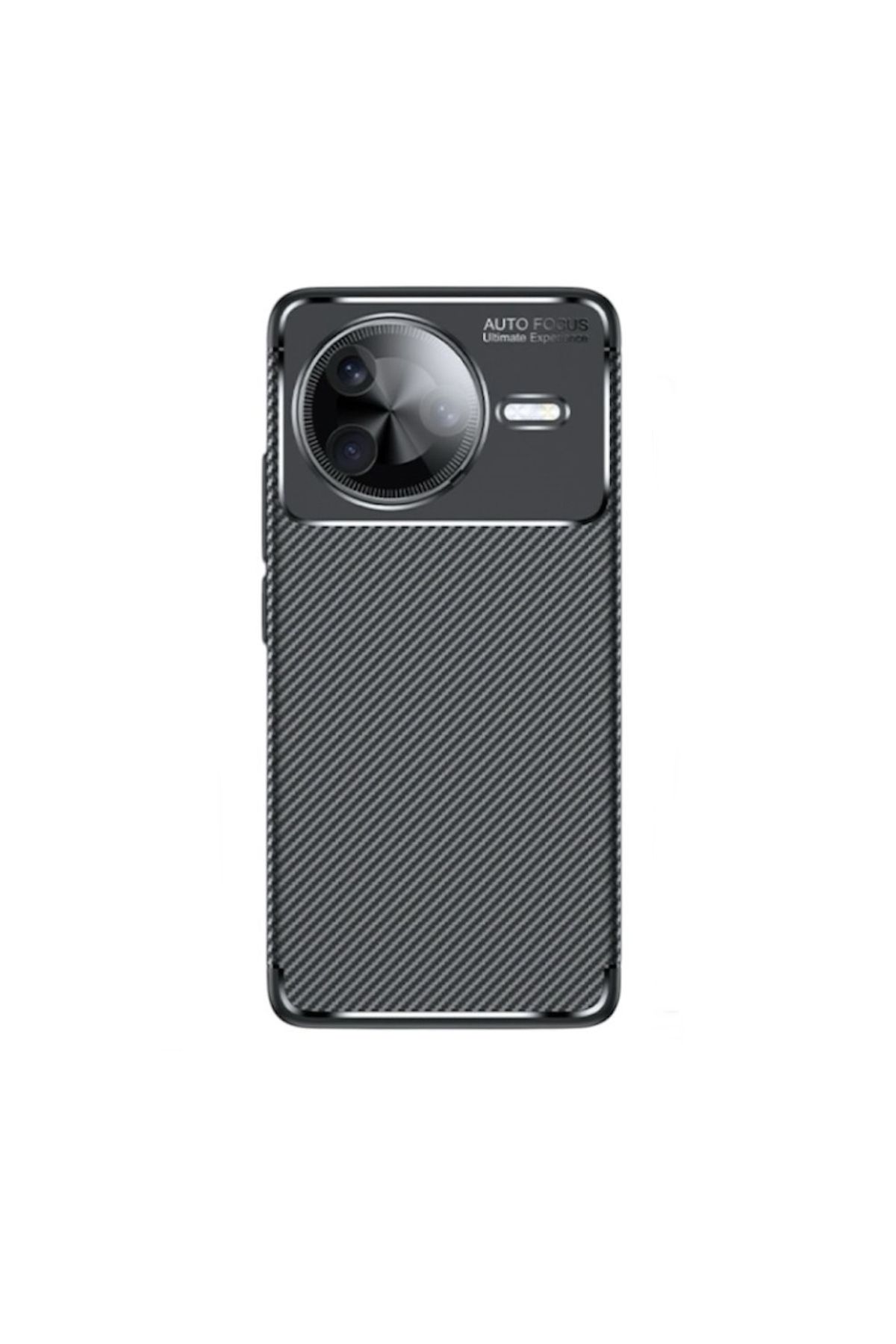 Gpack Xiaomi Poco F7 Pro uyumlu Kılıf Negro Karbon Görünümlü Silikon Siyah