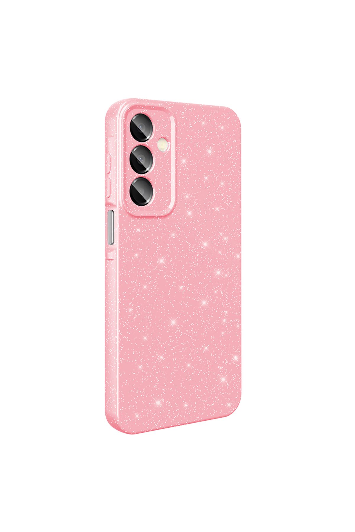Gpack Samsung Galaxy A16 uyumlu Kılıf Koton Simli Silikon Arka Kapak Kamera Korumalı Açık Pembe