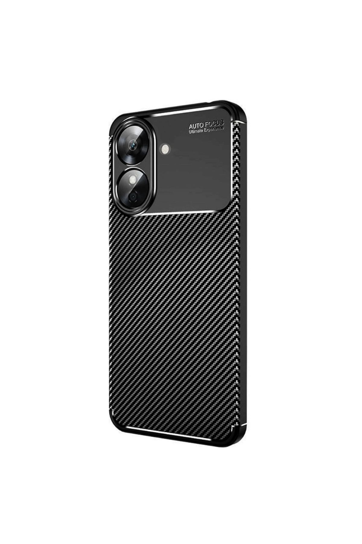 Gpack Realme Note 60 uyumlu Kılıf Negro Karbon Görünümlü Silikon Siyah